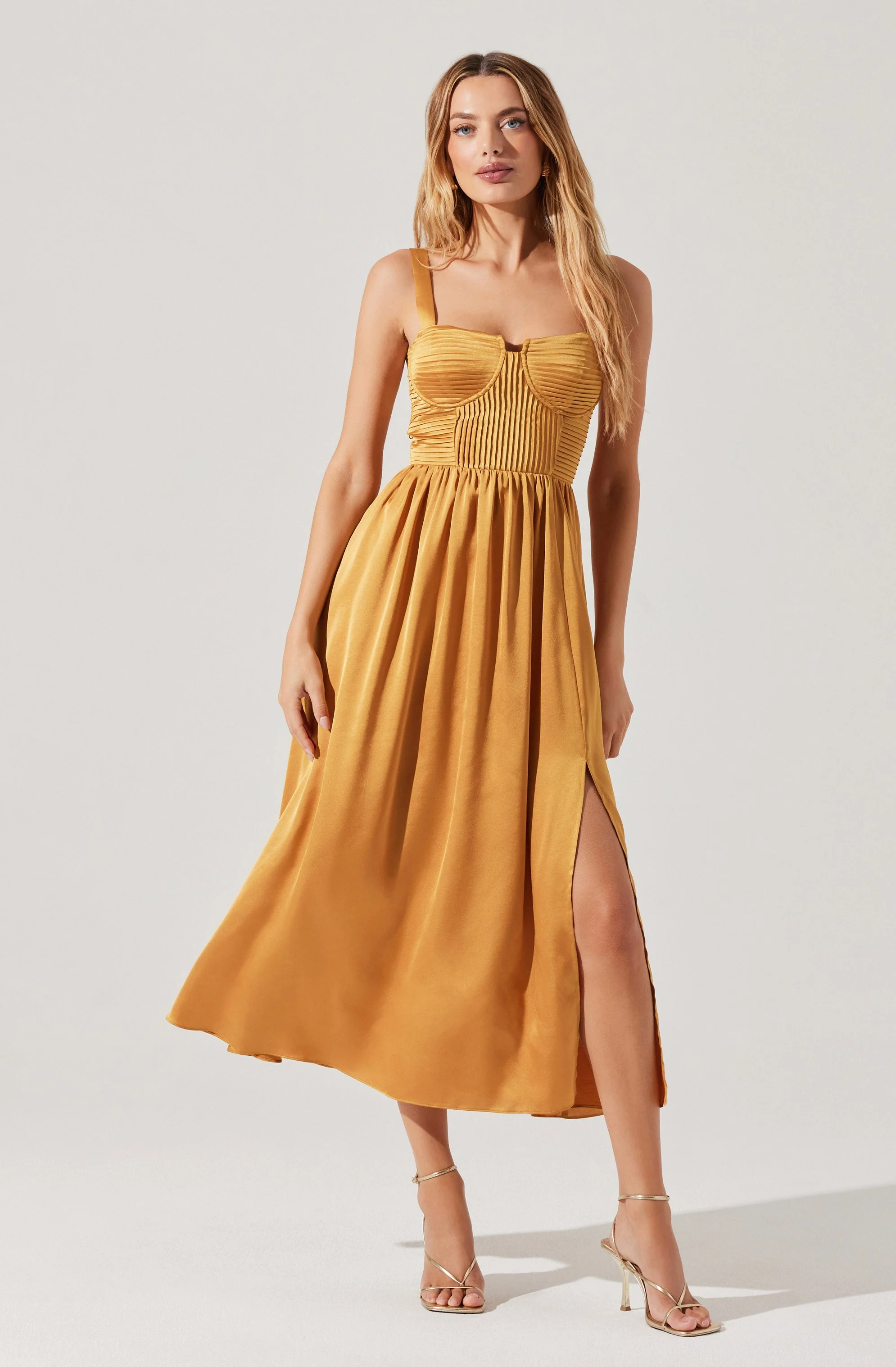 Pleated Bustier Midi Dress - Image 19