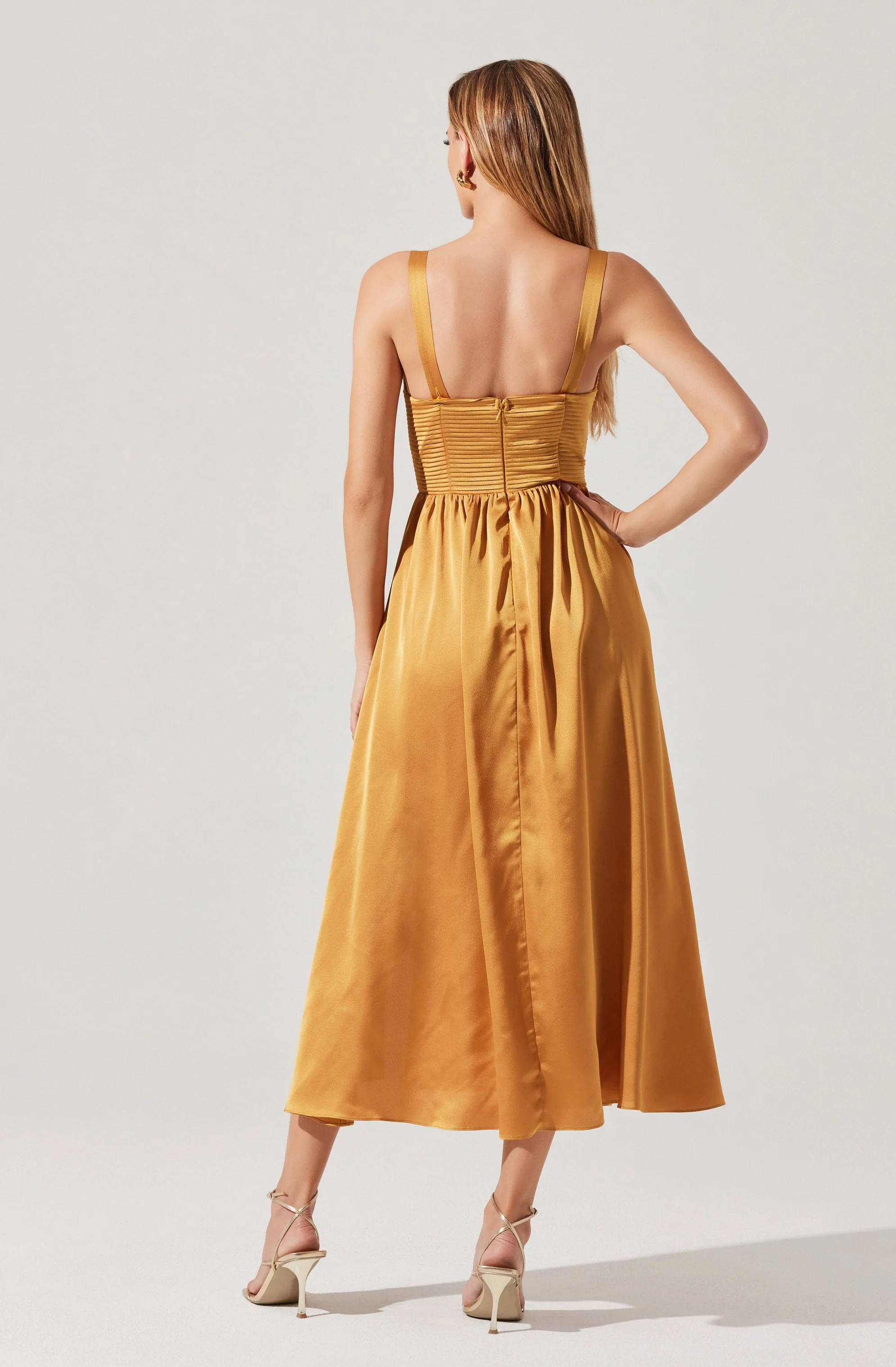Pleated Bustier Midi Dress - Image 24