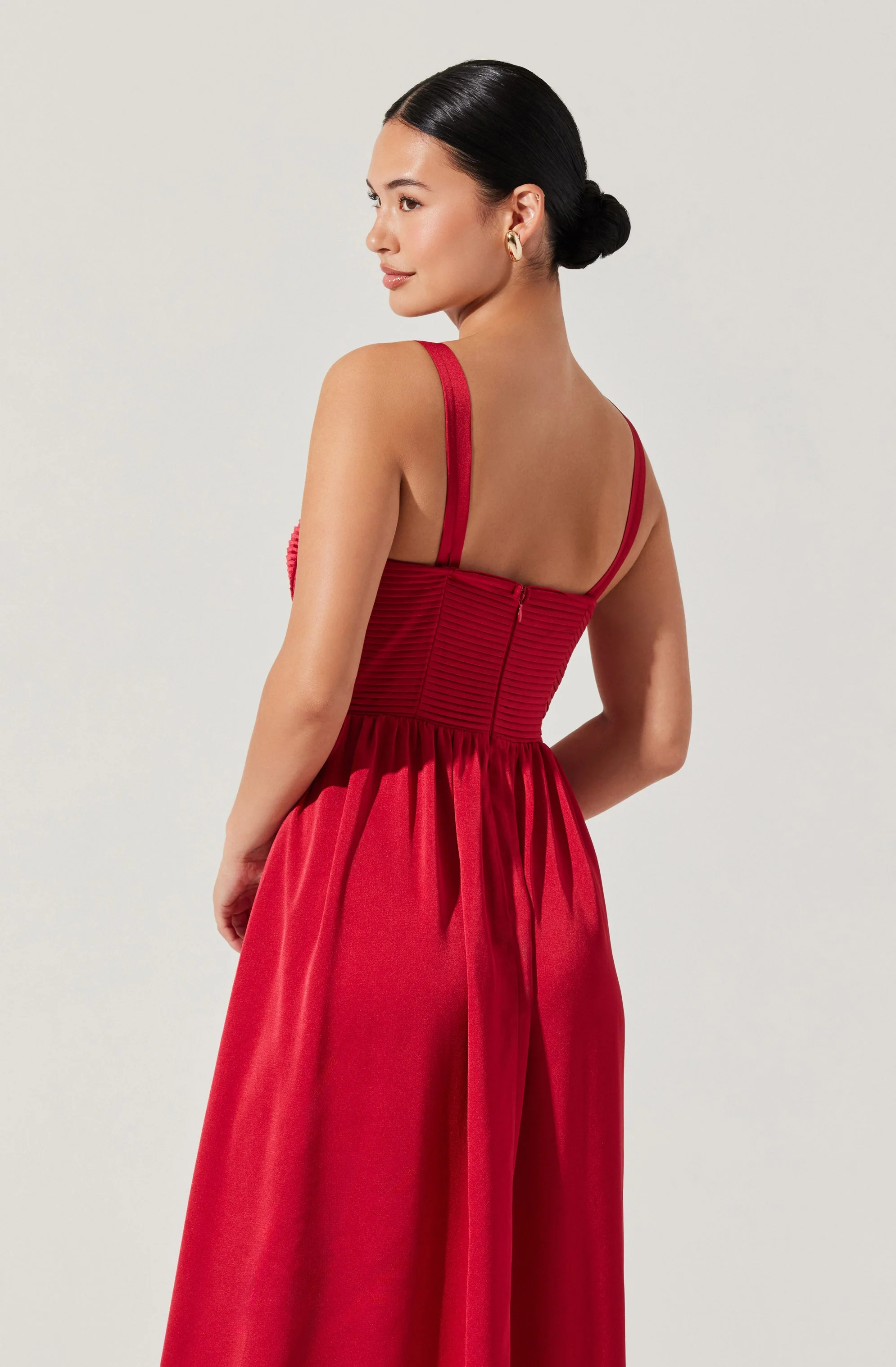 Pleated Bustier Midi Dress - Image 4