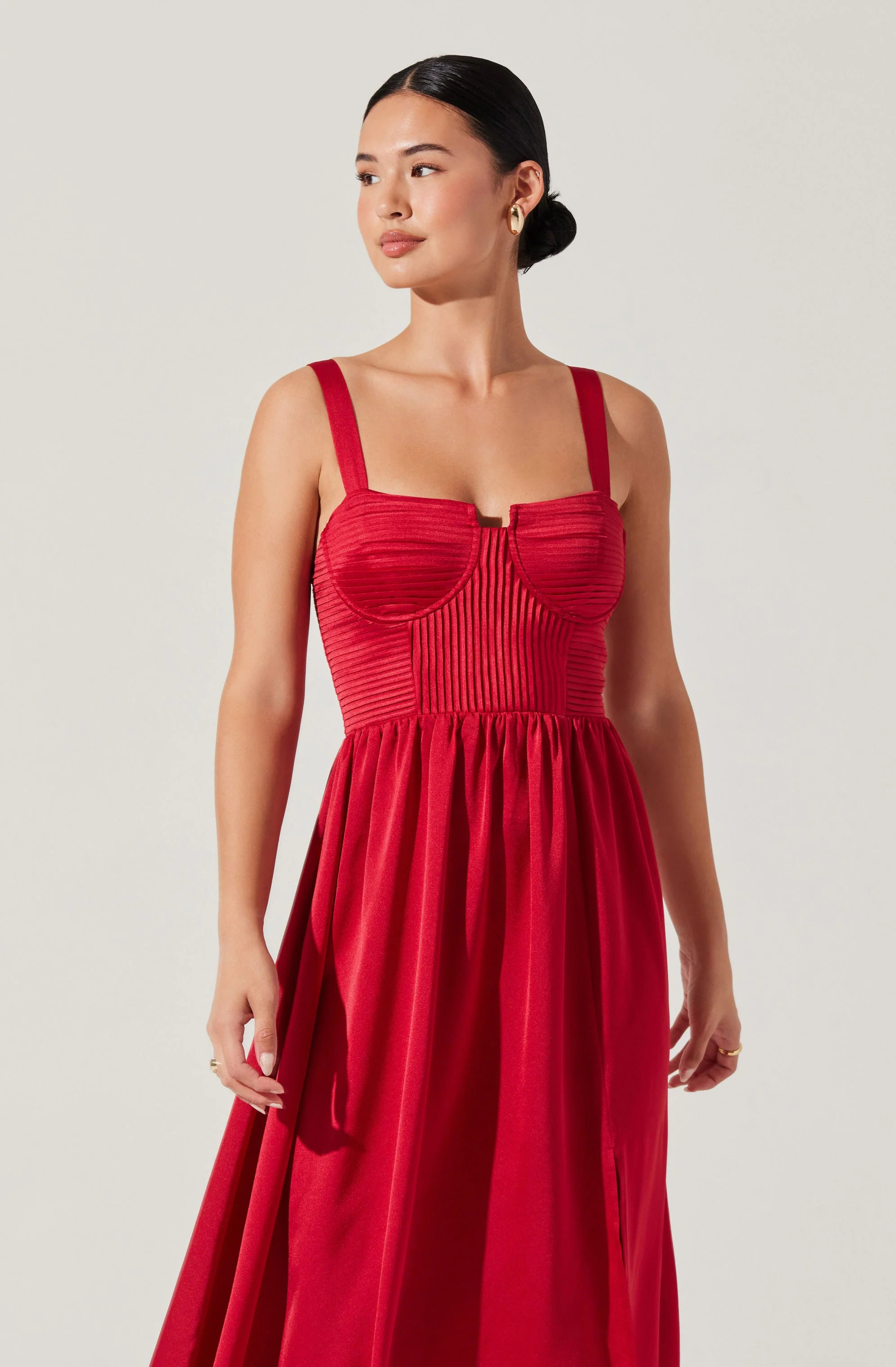 Pleated Bustier Midi Dress - Image 5