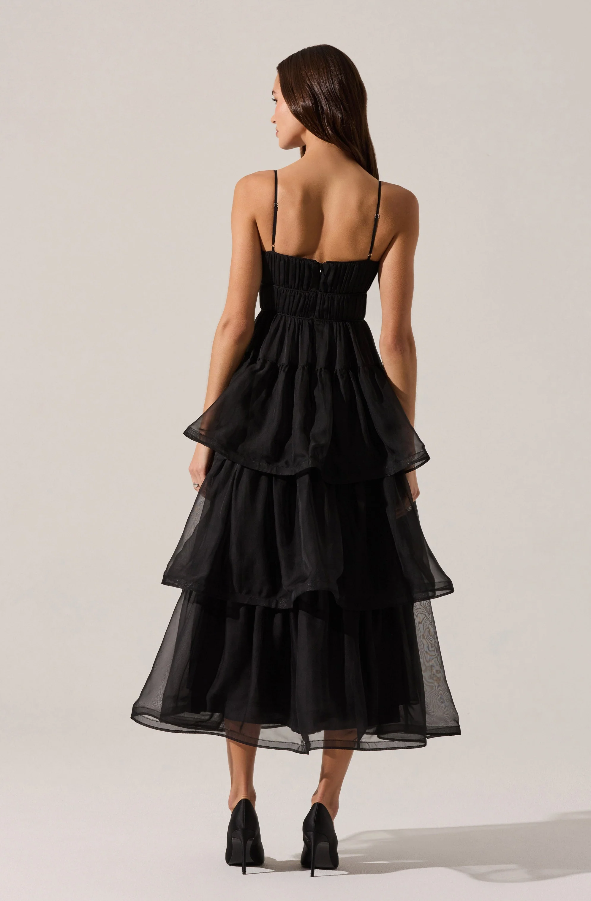 Theiria Pleated Tiered Midi Dress - Image 2