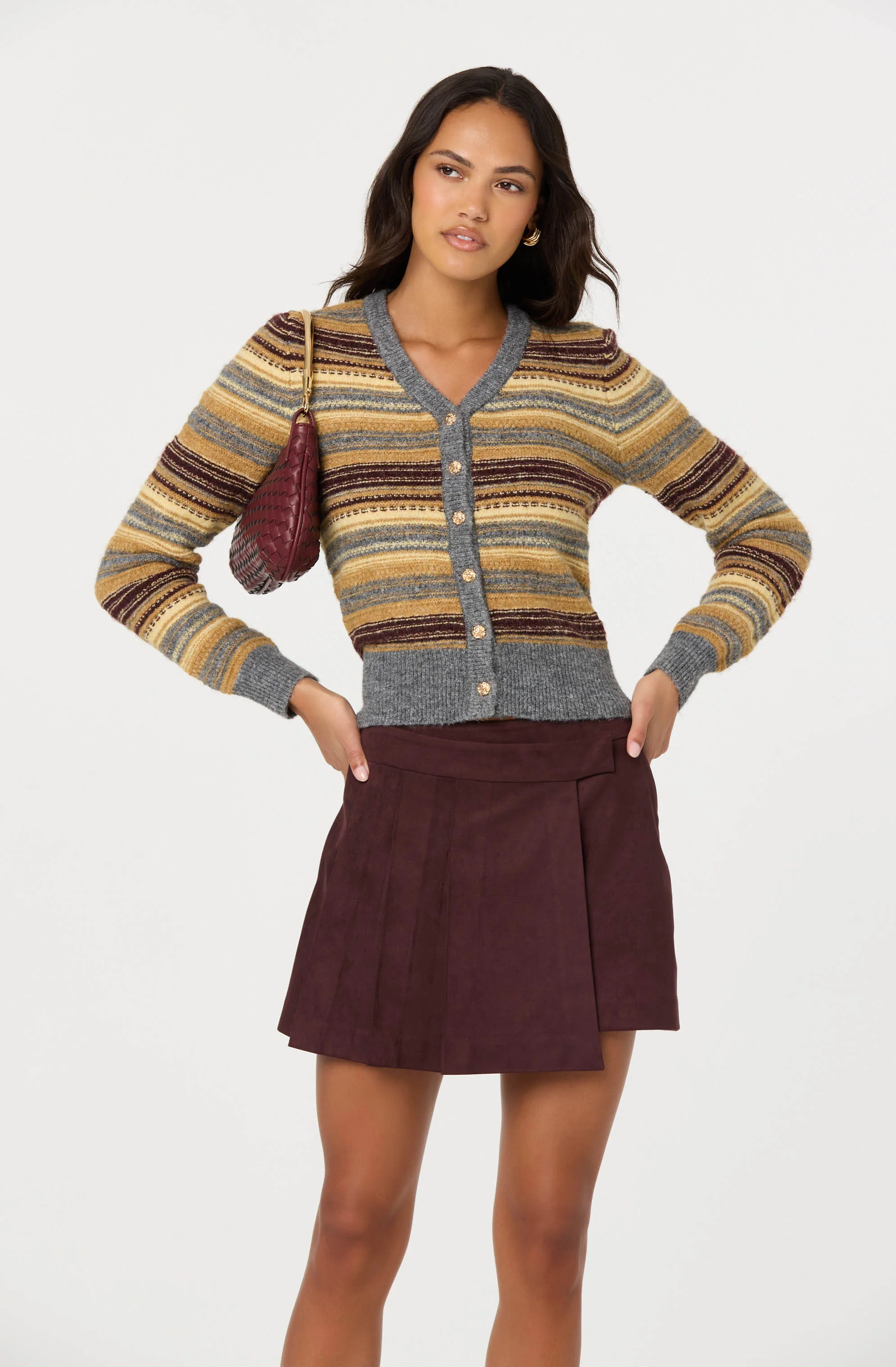 Theodora Faux Suede Pleated Skirt - Image 5