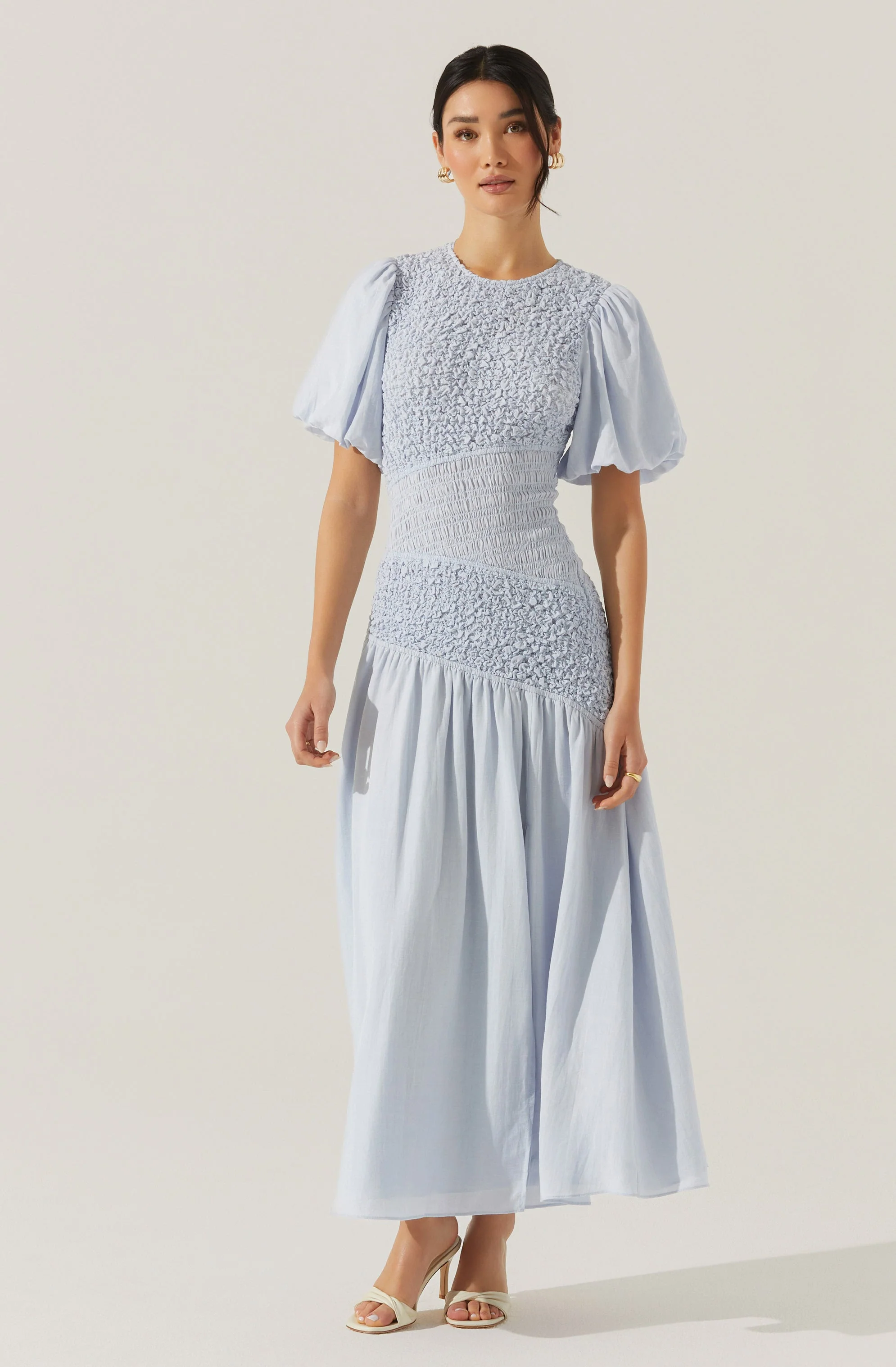 Theoni Smocked Asymmetric Dress - Image 4