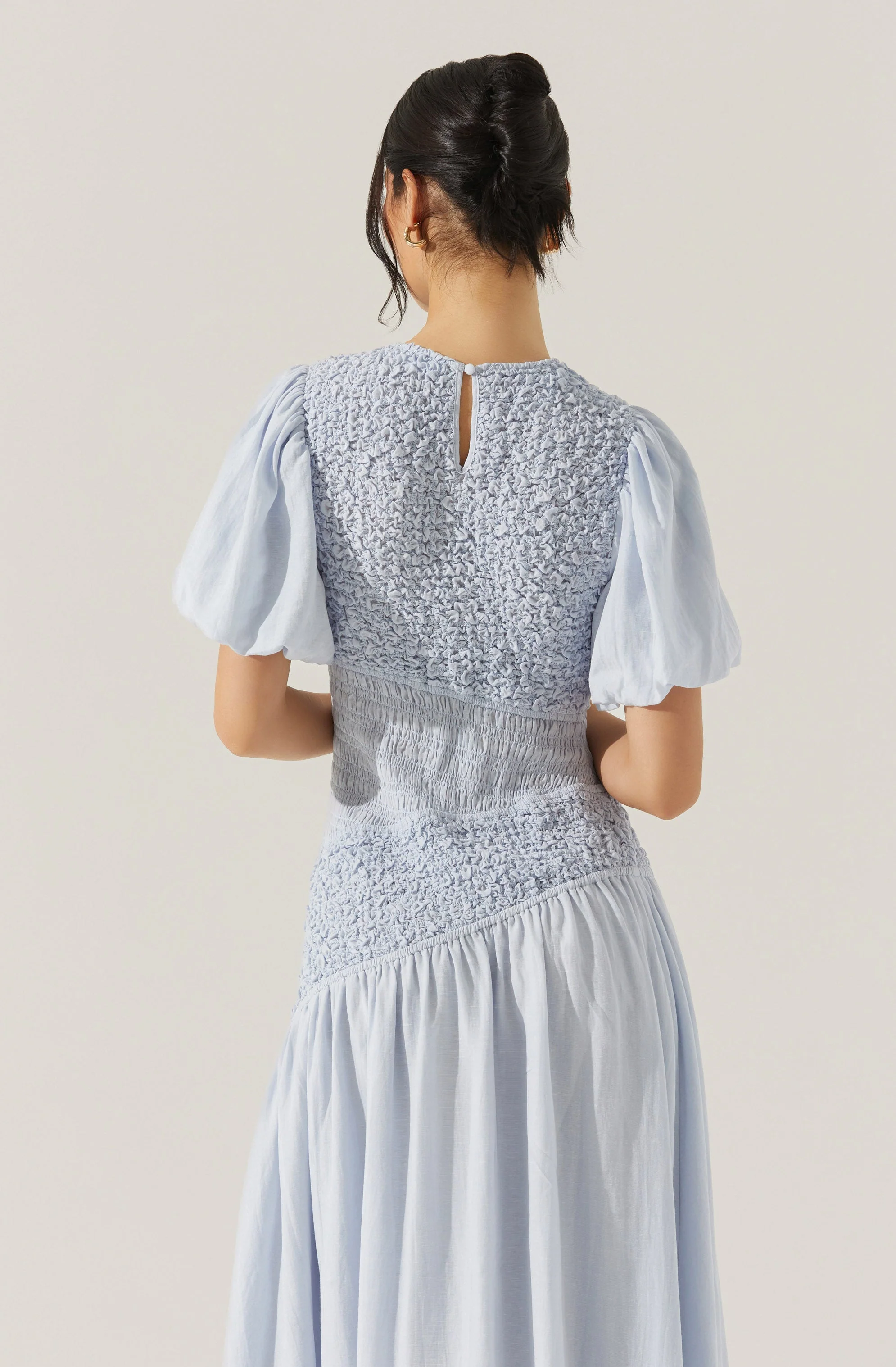Theoni Smocked Asymmetric Dress - Image 5