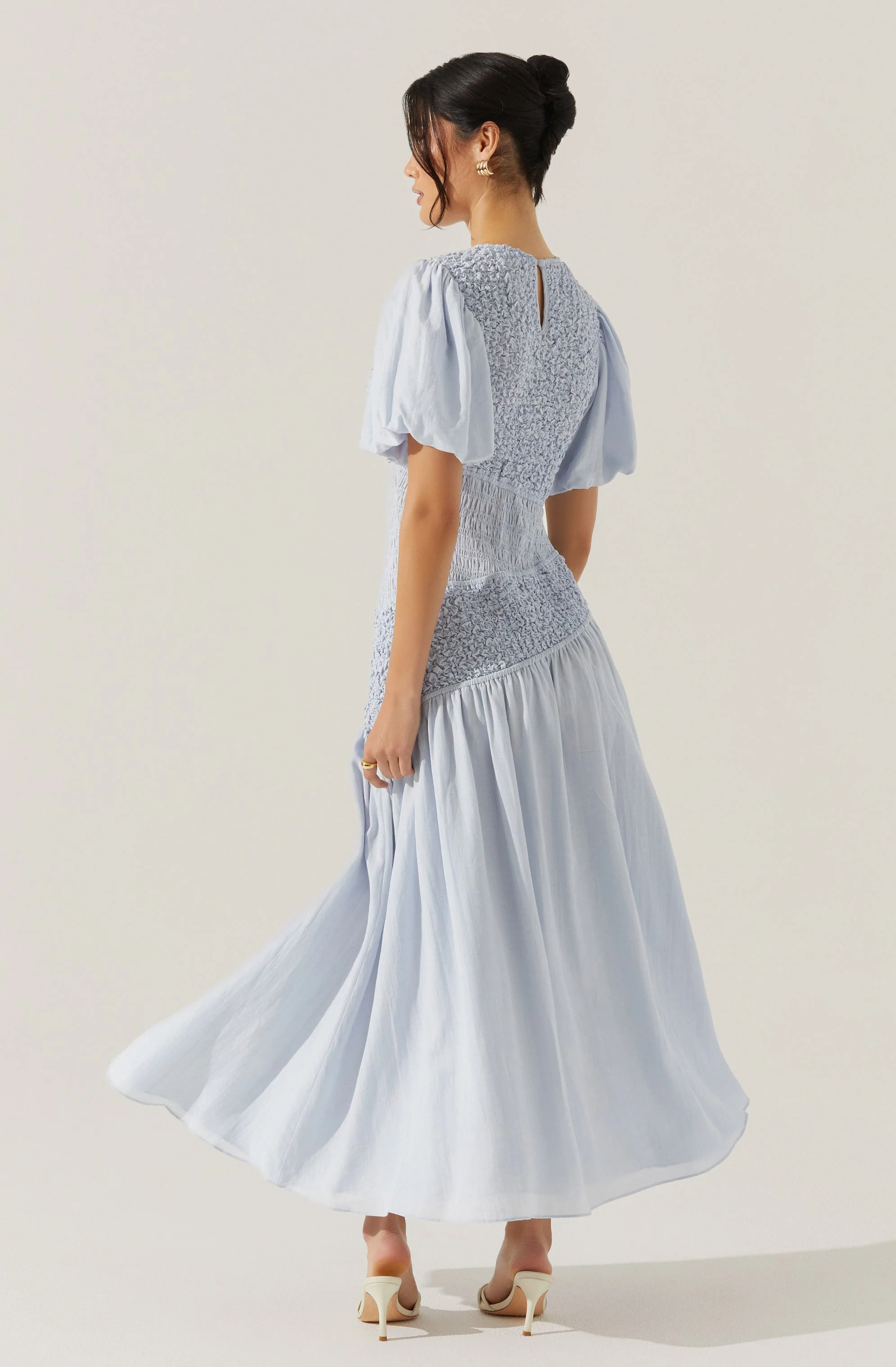 Theoni Smocked Asymmetric Dress - Image 6