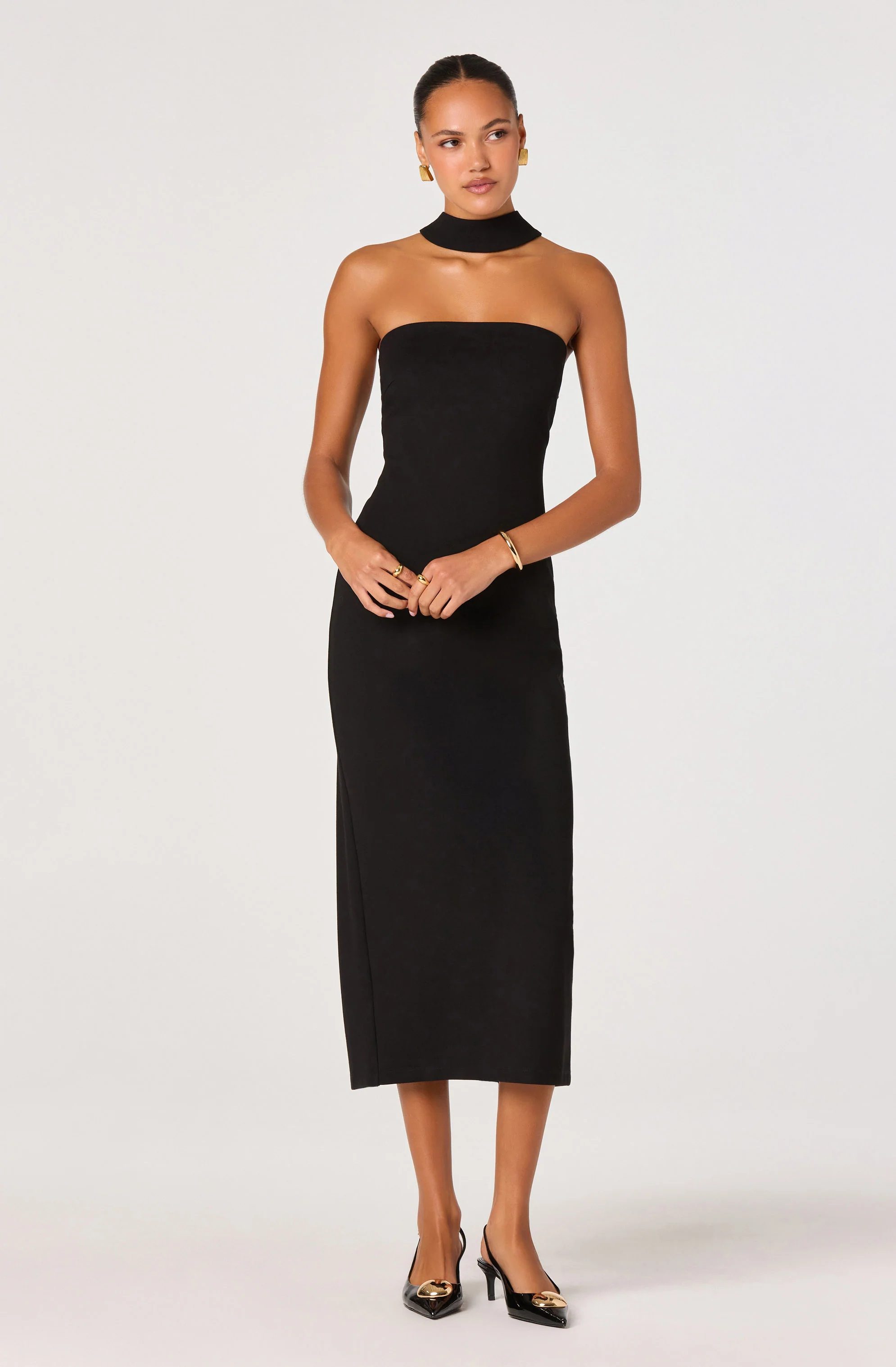 Thiala Knit Reverse Halter Midi Dress - Image 4