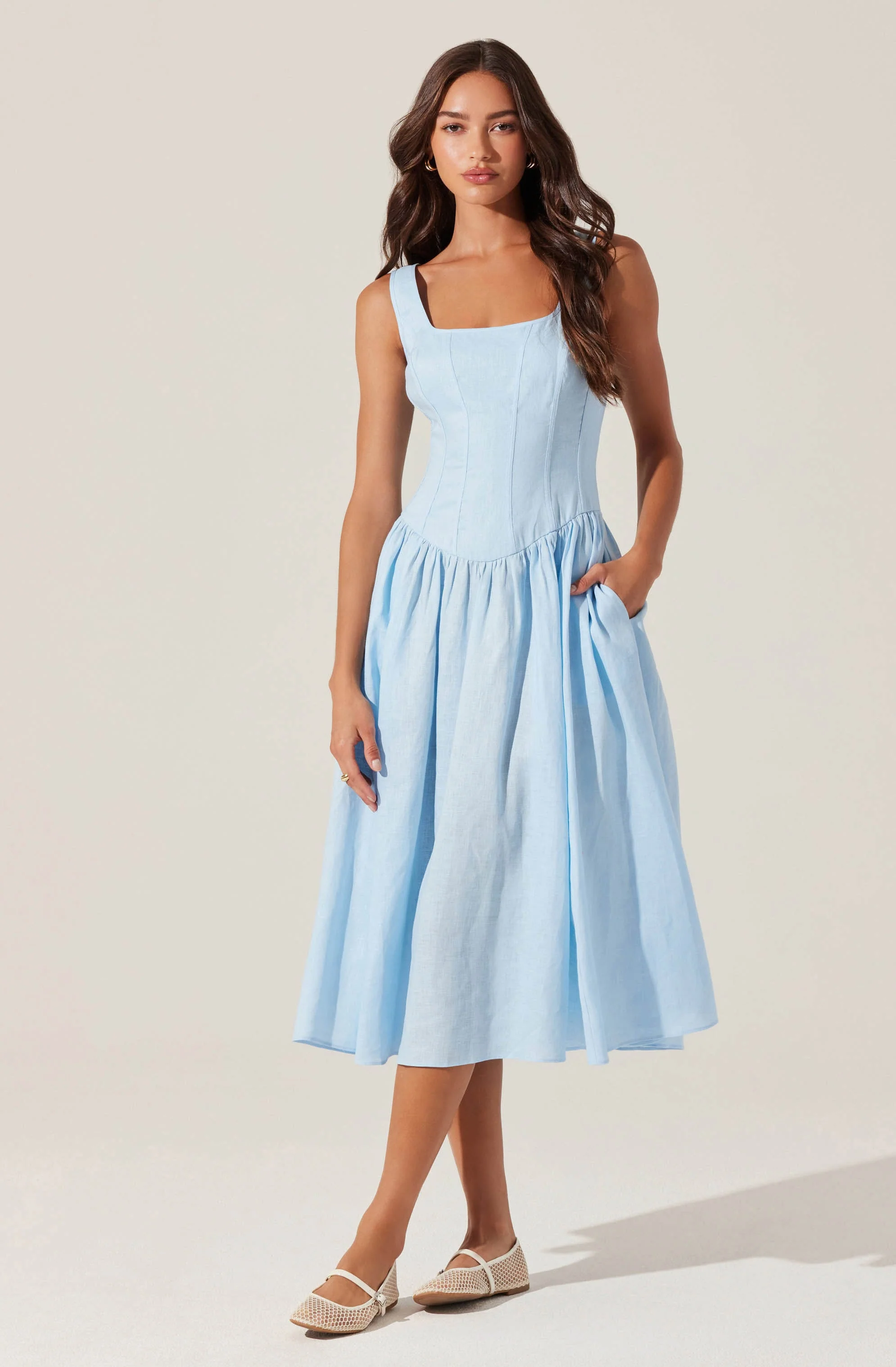 Thierry Linen Midi Dress - Image 6