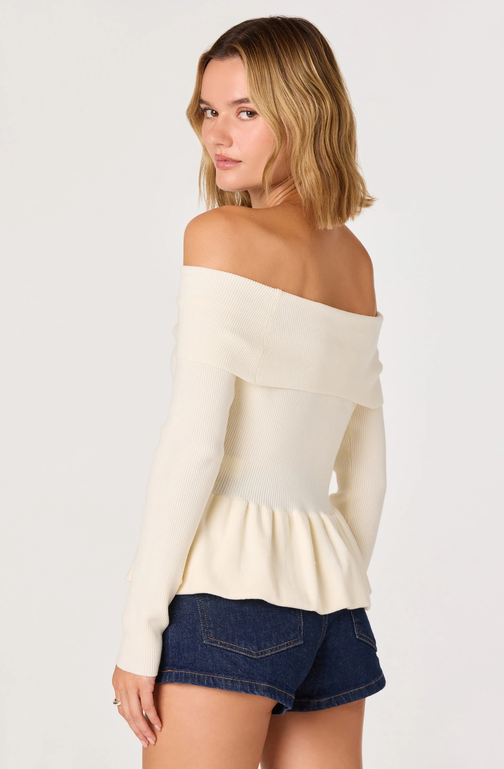 Tiarra Off-Shoulder Peplum Sweater - Image 2