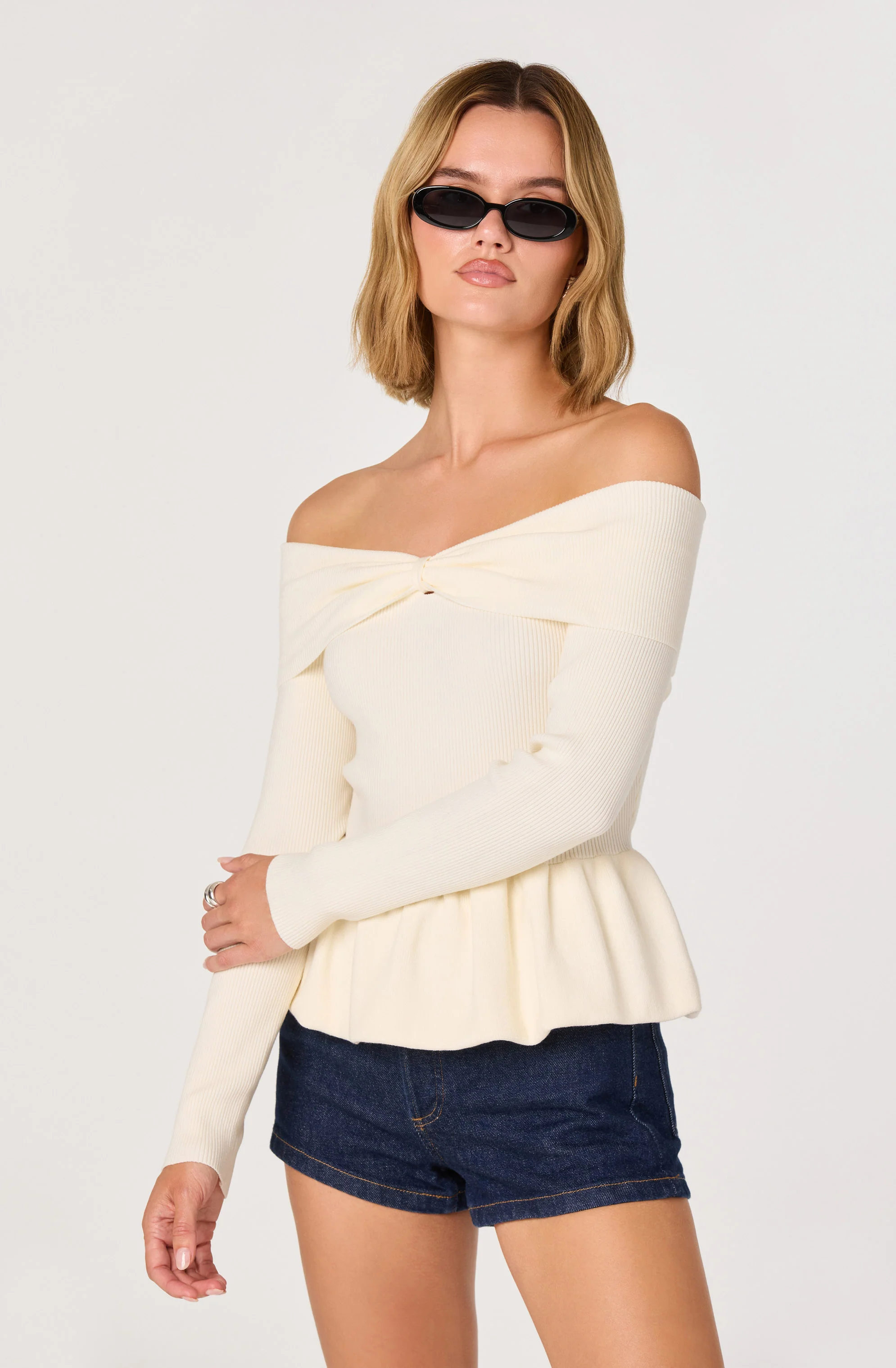 Tiarra Off-Shoulder Peplum Sweater - Image 3