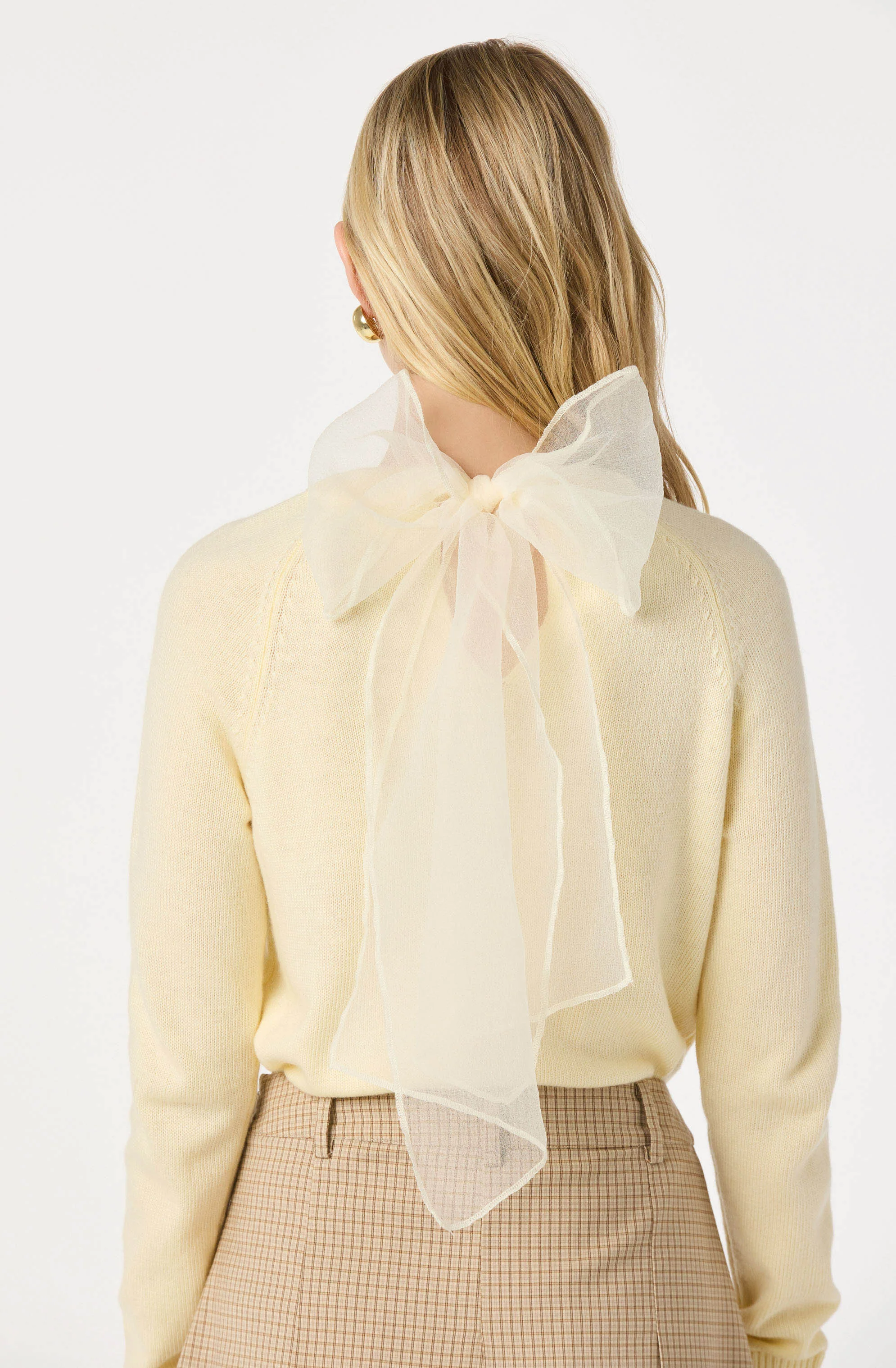 Tie-Back Organza Bow Sweater - Image 4