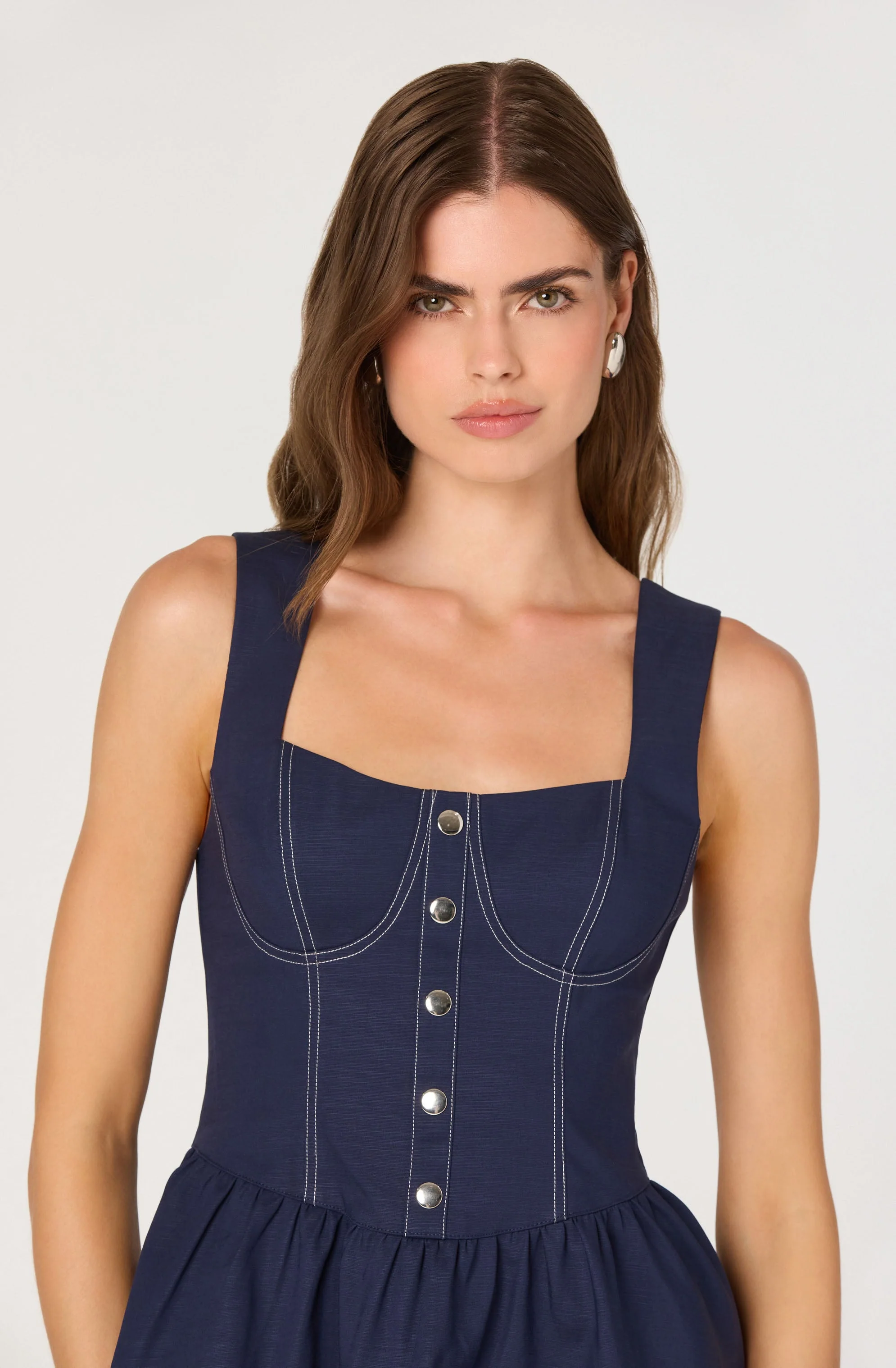 Tiered Stitch Detail Mini Dress - Image 2