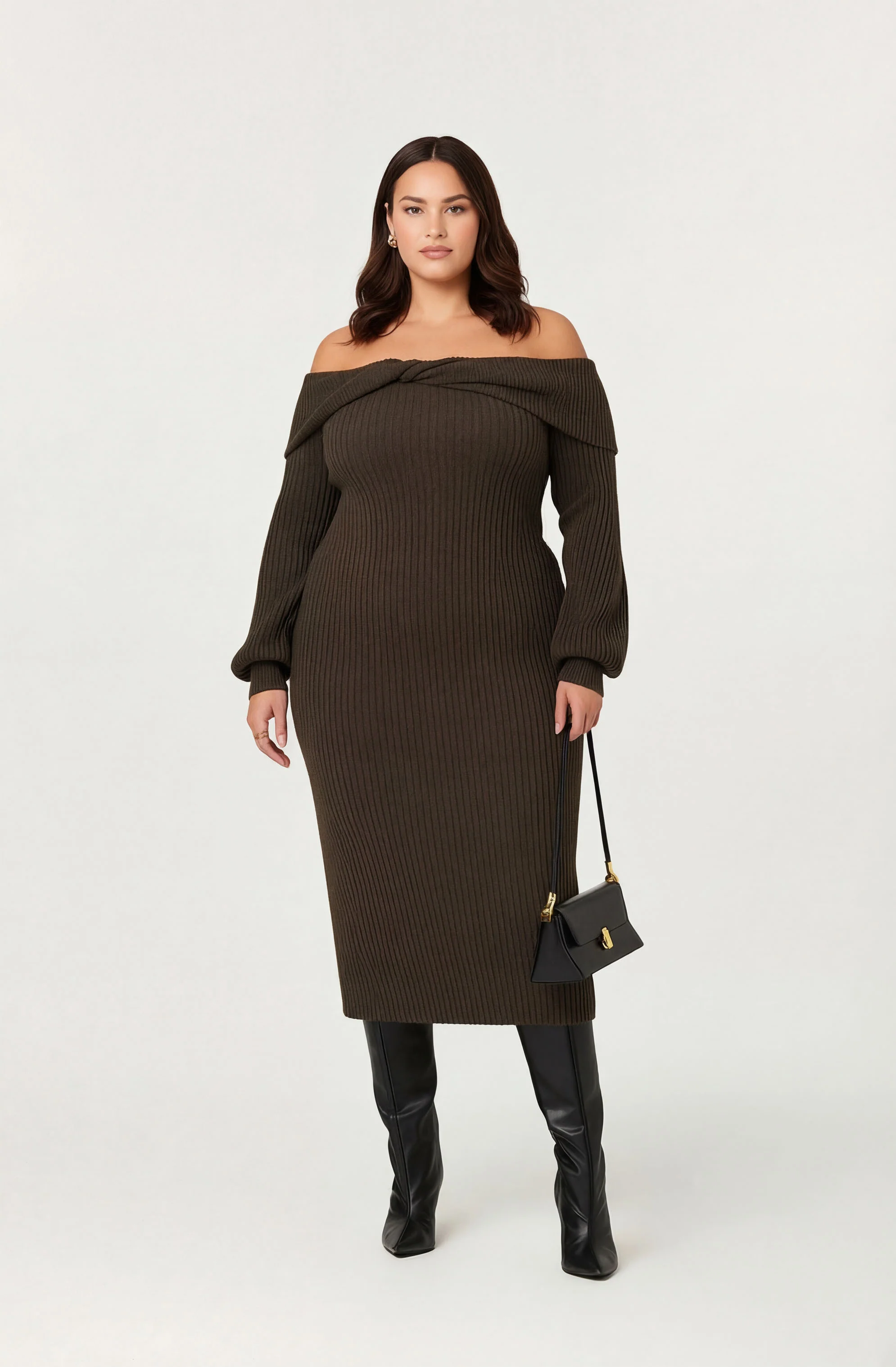 Tilde Off Shoulder Midi Sweater Dress - Image 10