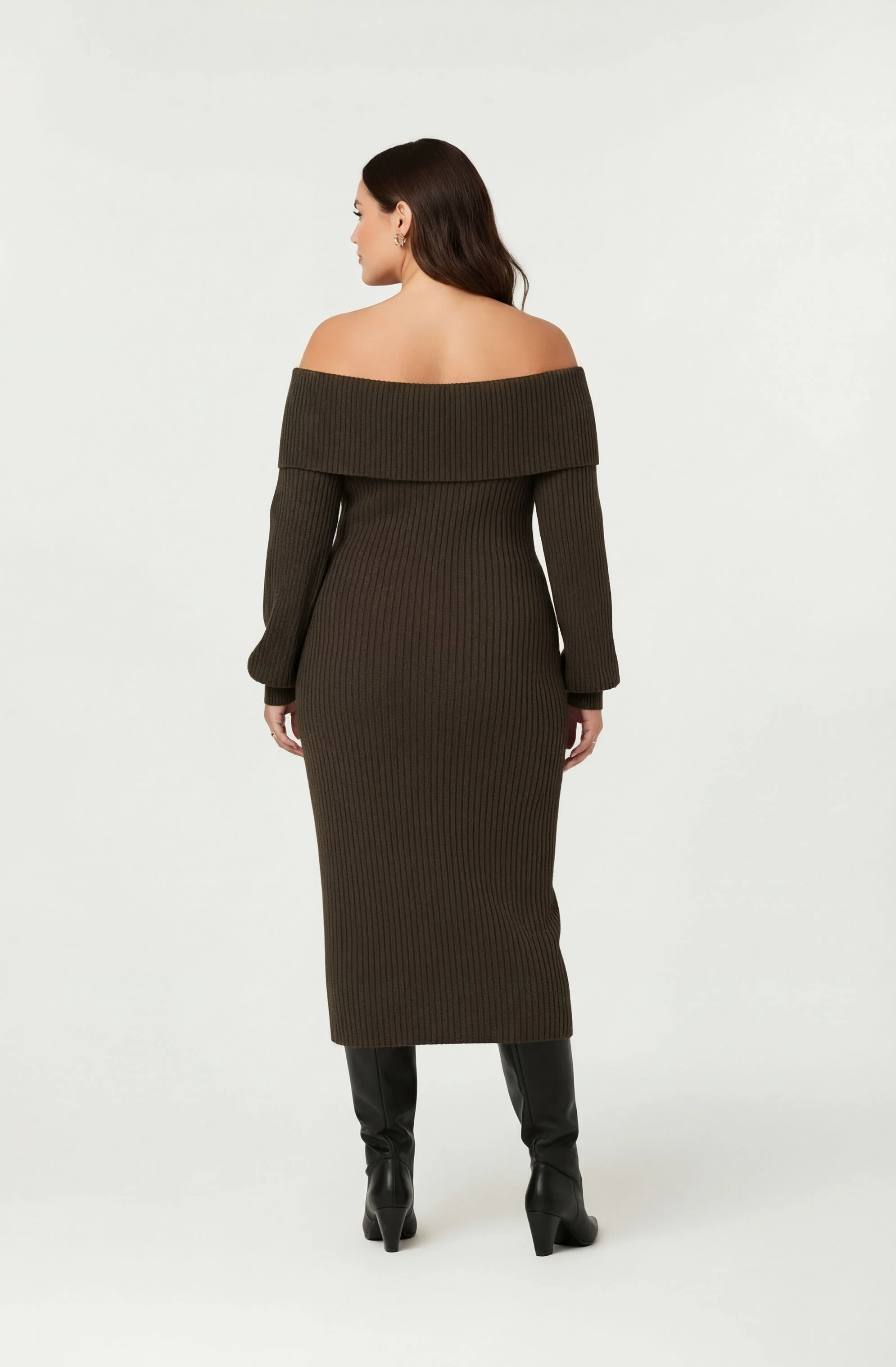 Tilde Off Shoulder Midi Sweater Dress - Image 11