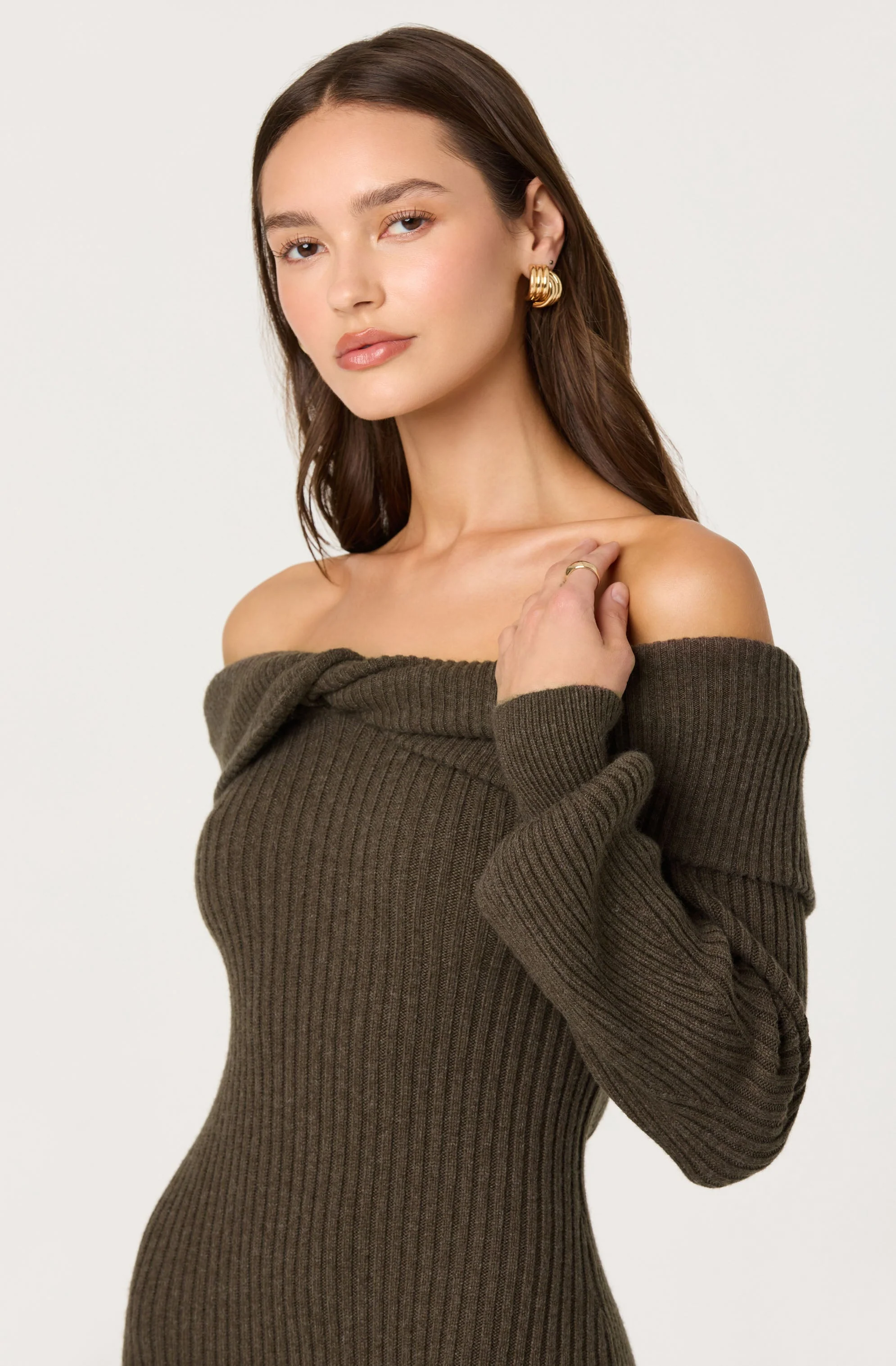 Tilde Off Shoulder Midi Sweater Dress - Image 6