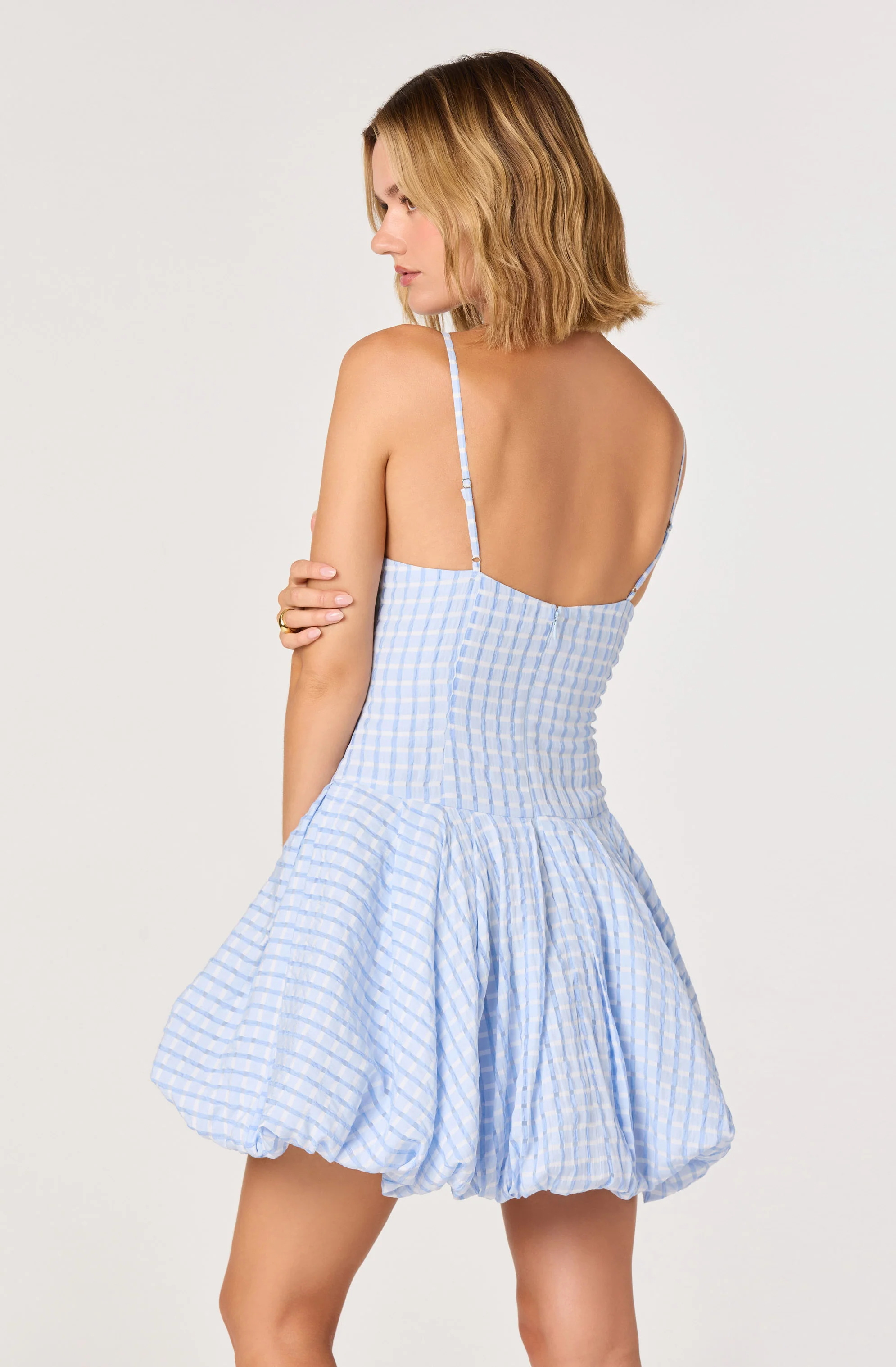 Tionna Plaid Bubble Mini Dress - Image 2