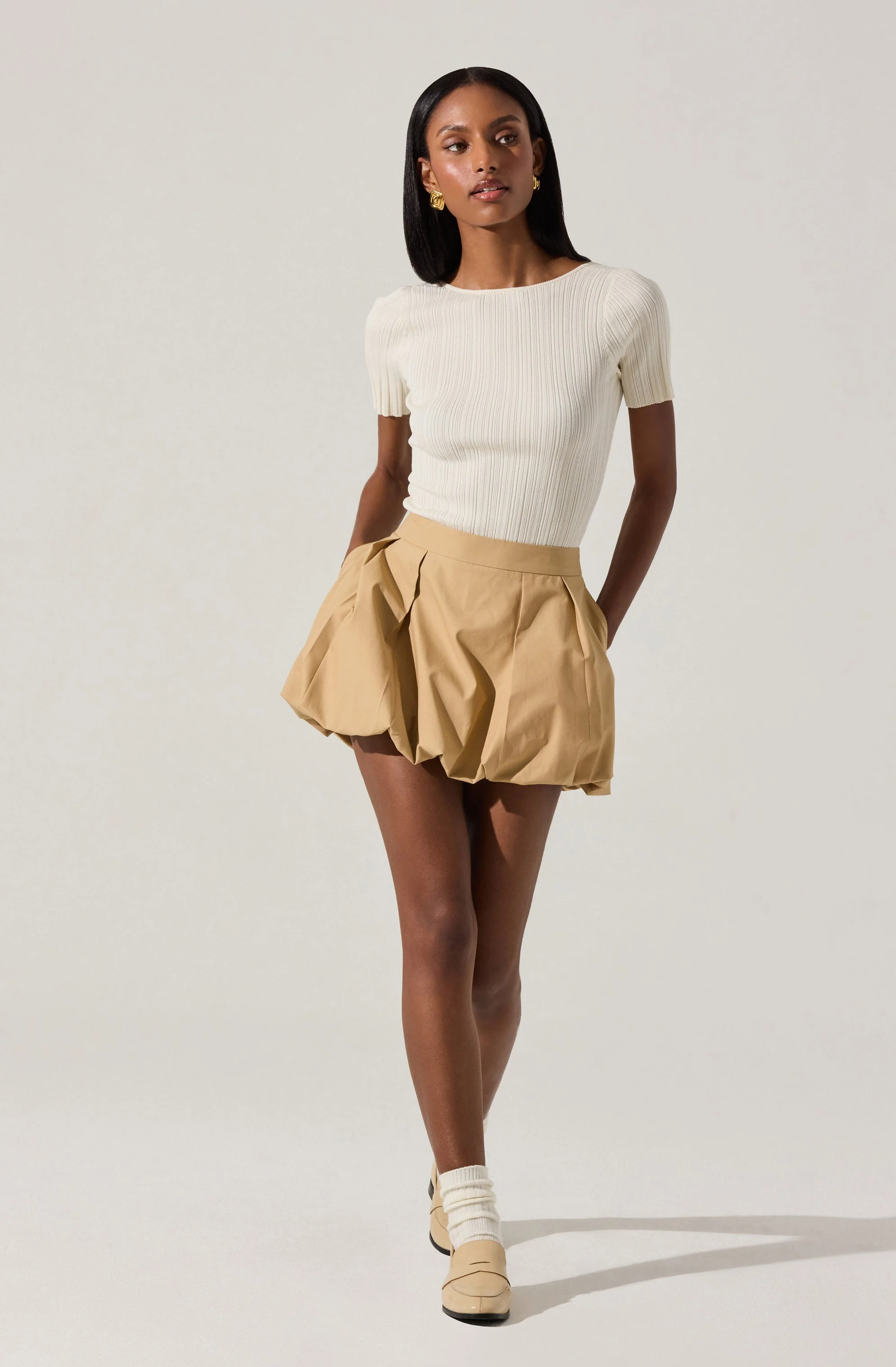 Toini Pleated Bubble Mini Skort - Image 6