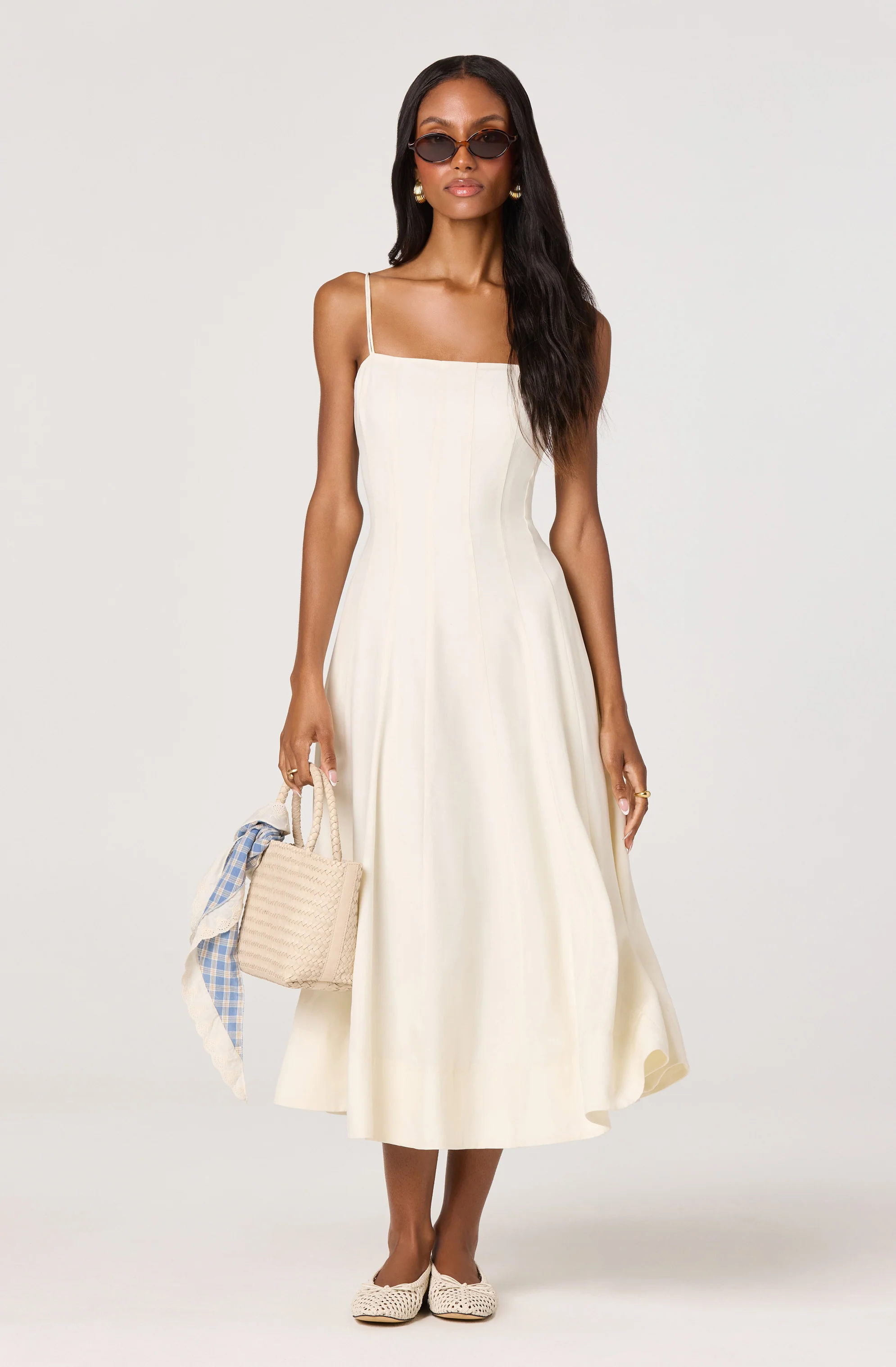 Trisha Square Neck Midi Dress - Image 4