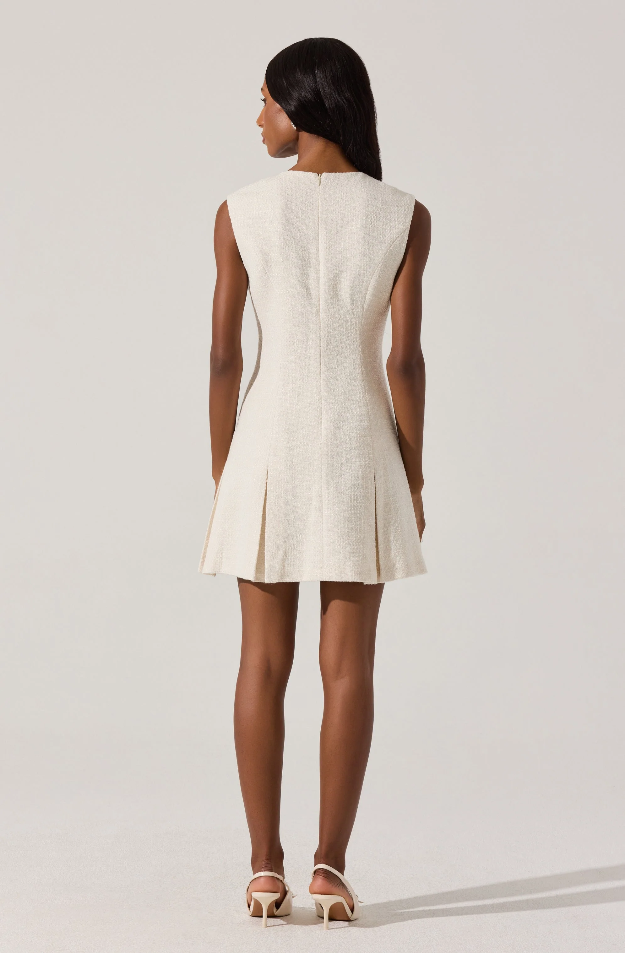 Sleeveless Tweed Mini Dress - Image 4