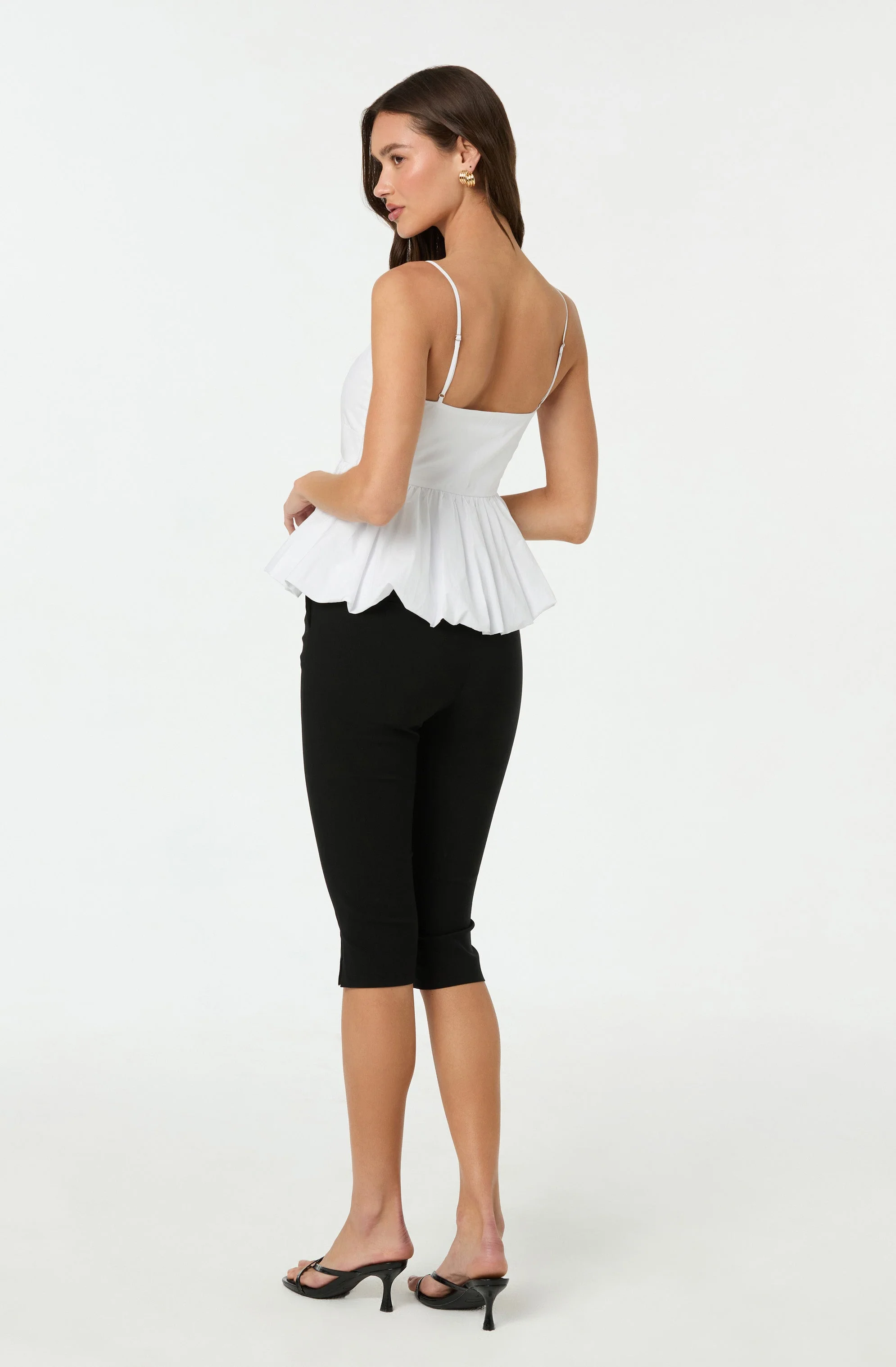 Cutout Bubble Hem Peplum Top - Image 10