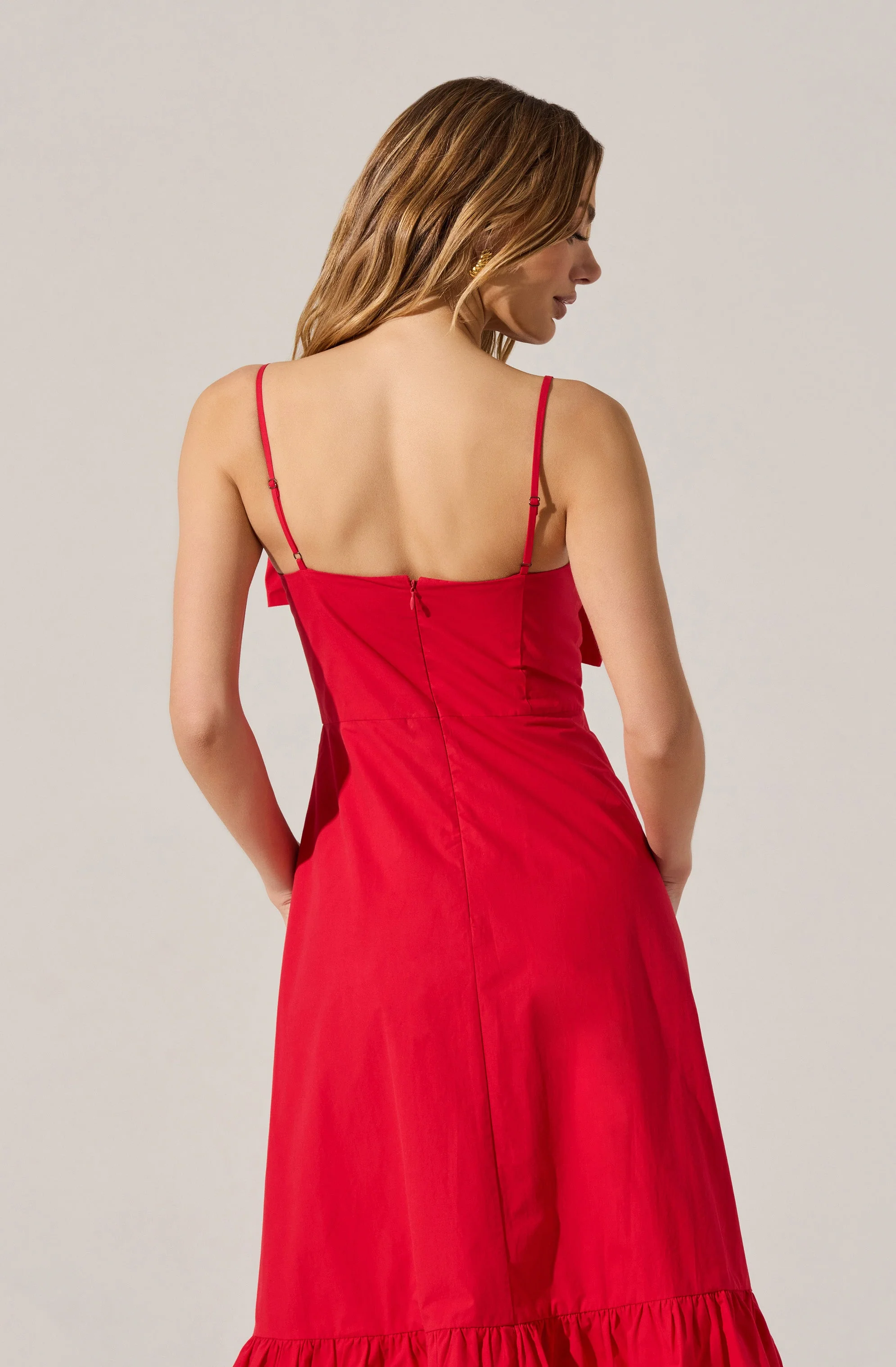 Asymmetrical Bow Midi Dress - Image 10