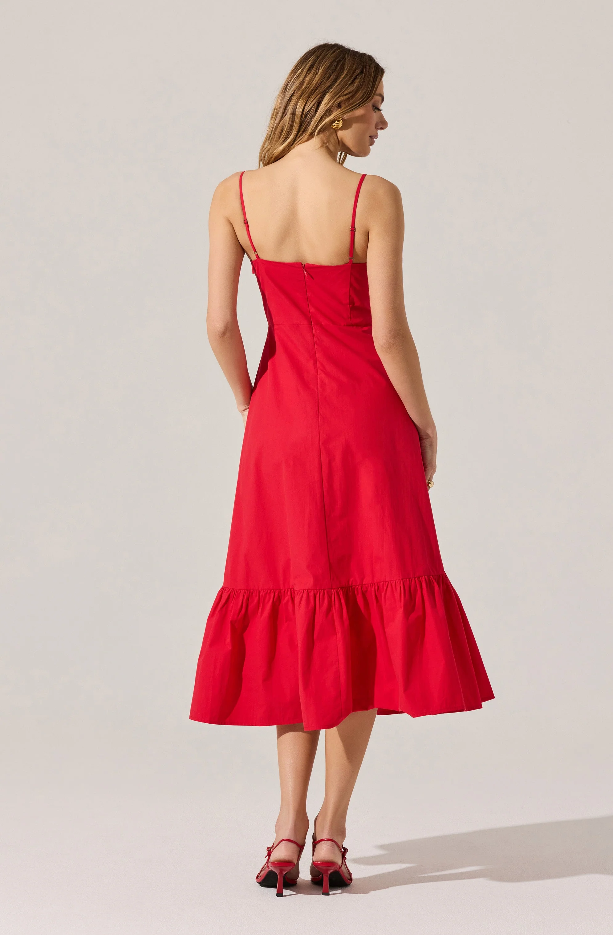Asymmetrical Bow Midi Dress - Image 11