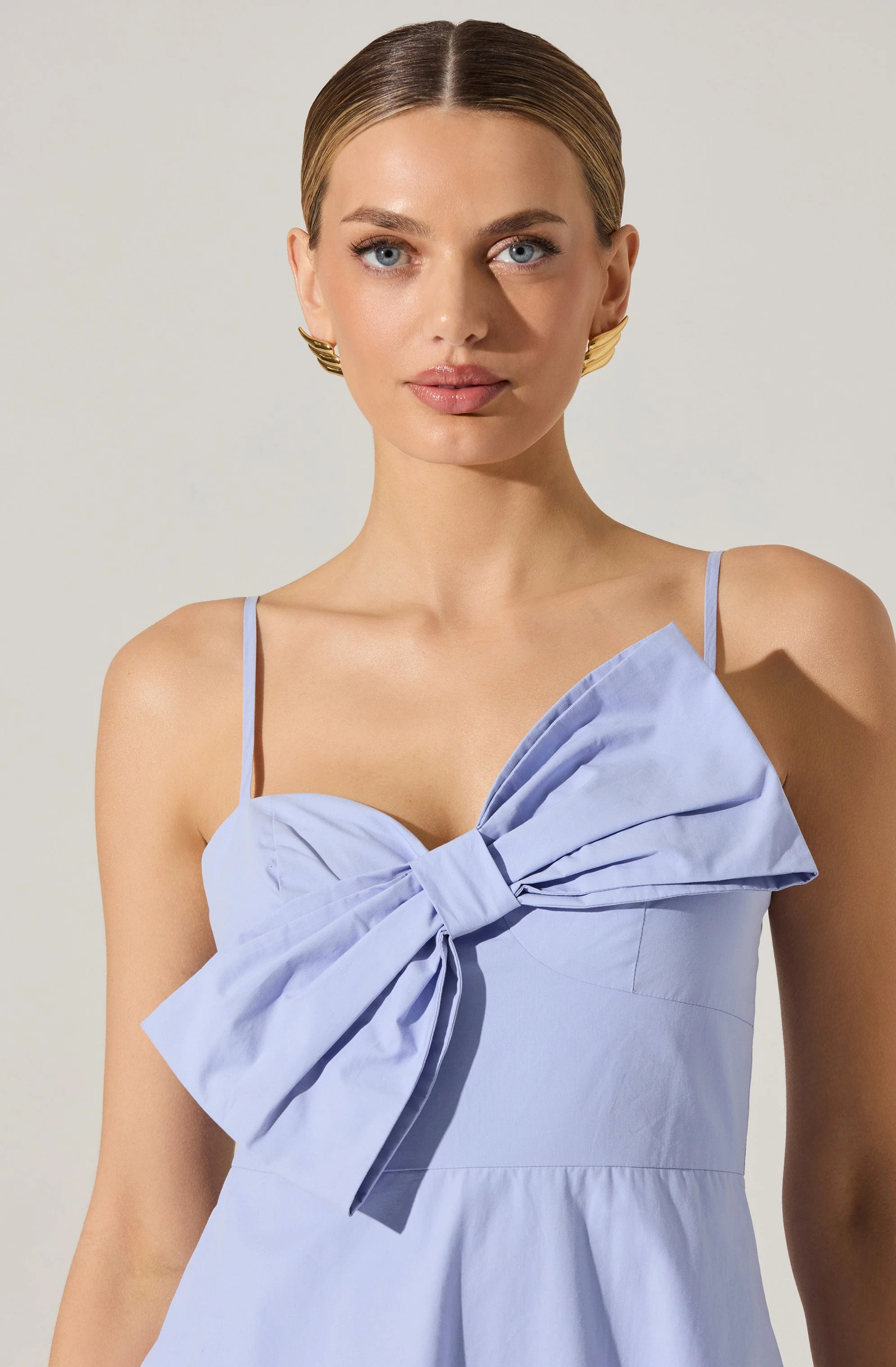 Asymmetrical Bow Midi Dress - Image 3