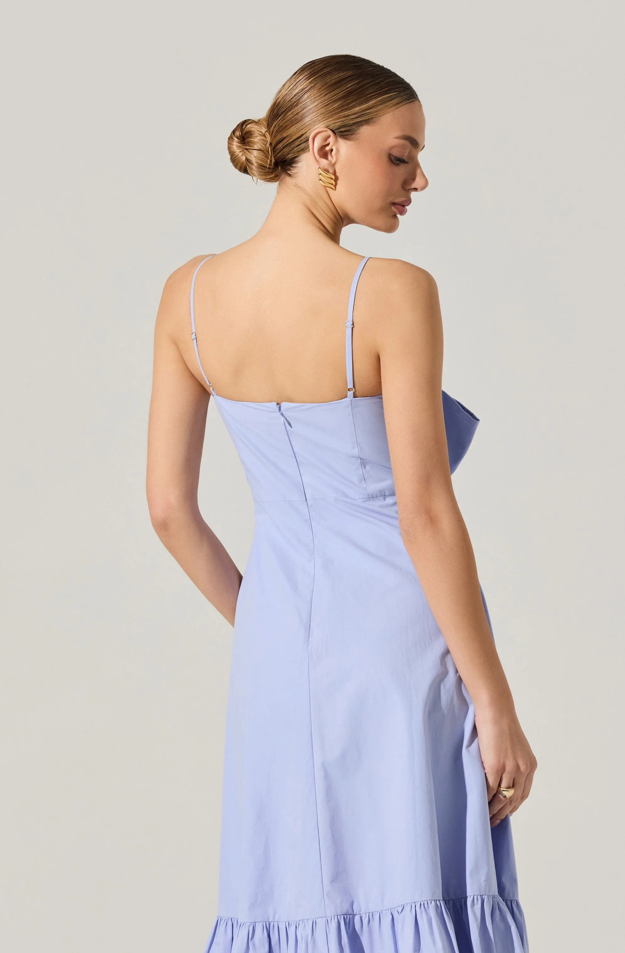 Asymmetrical Bow Midi Dress - Image 4