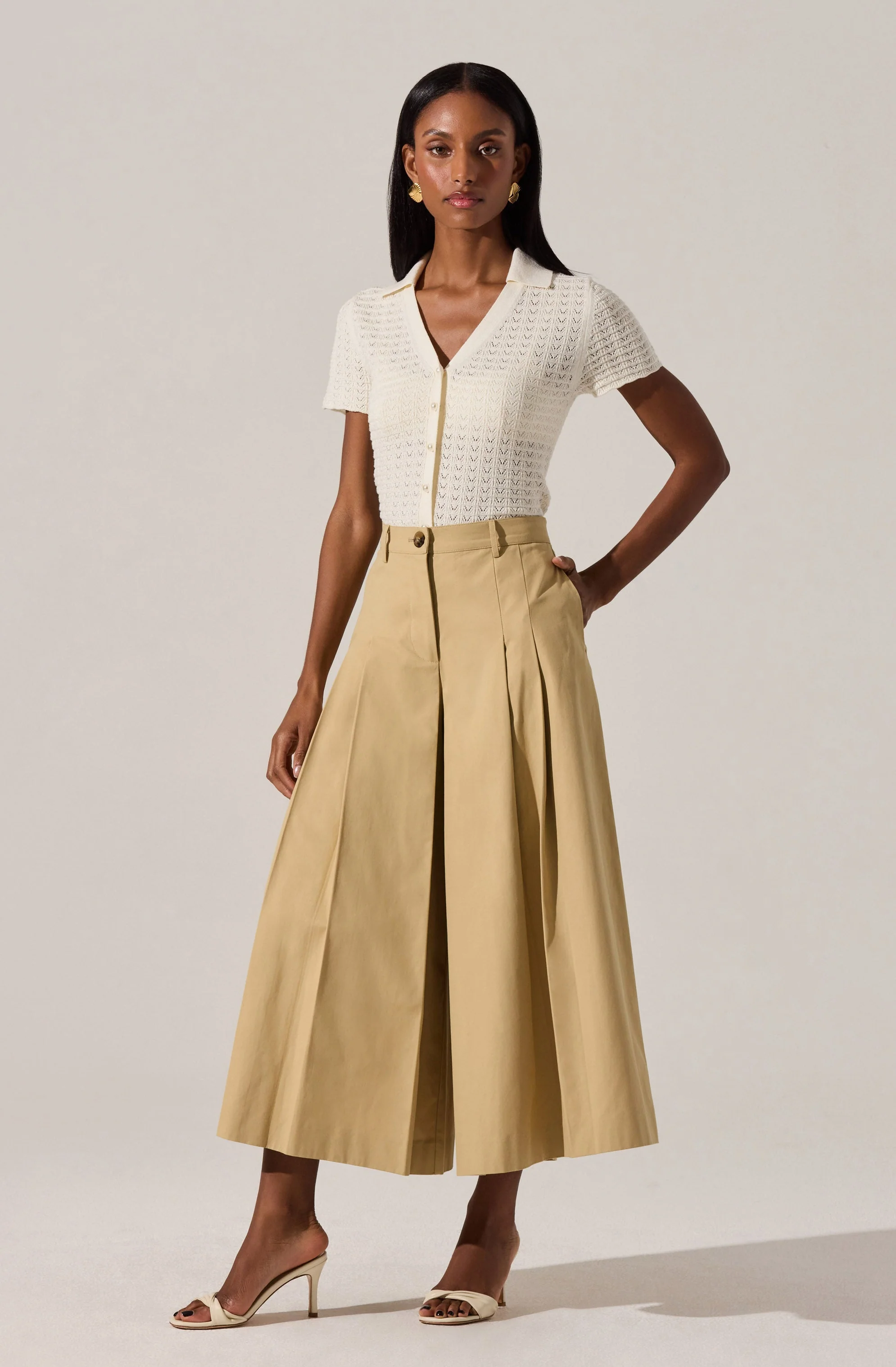 Pearl Polo Pointelle Sweater - Image 4