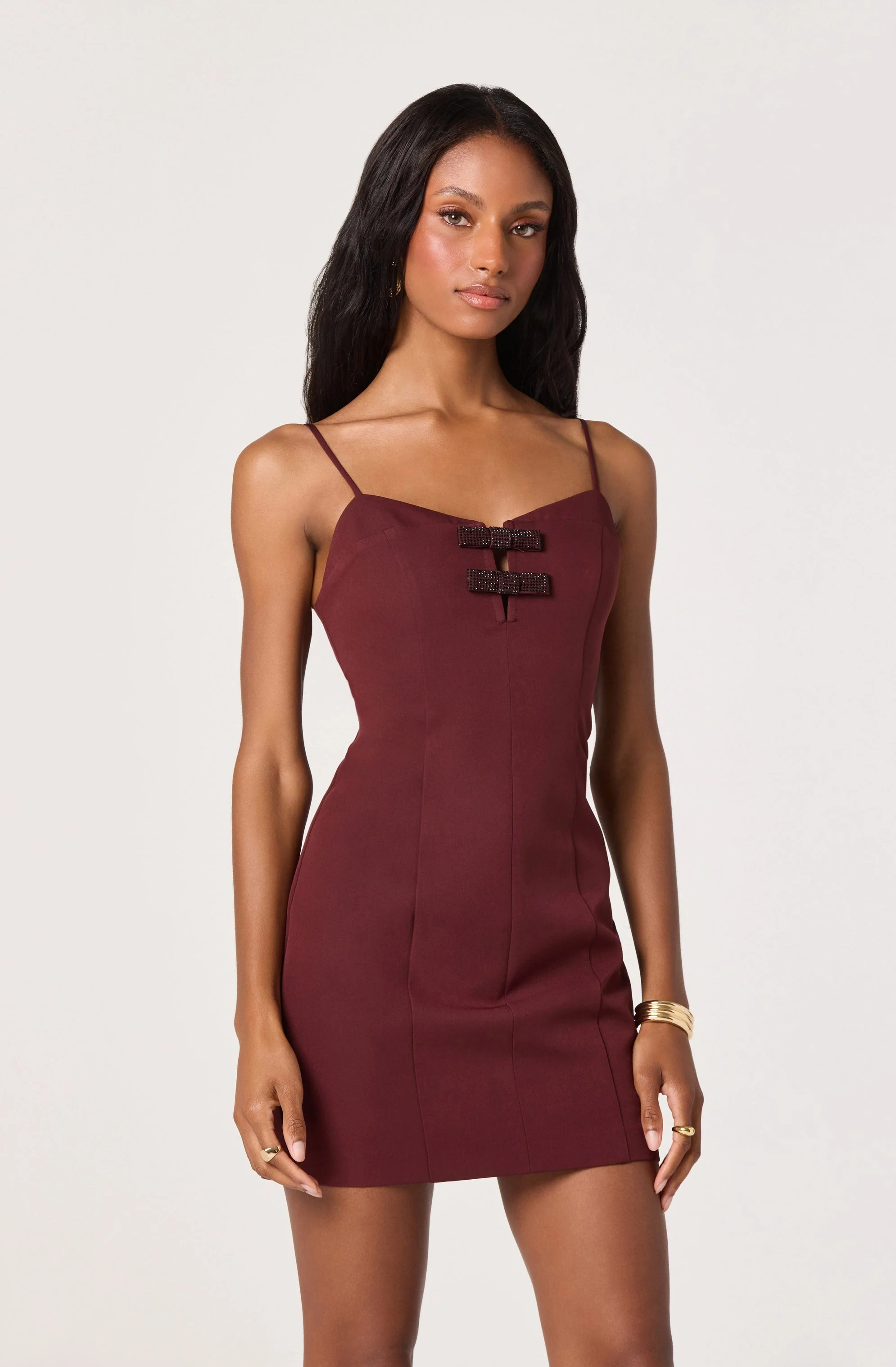 Embellished Bow Detail Mini Dress - Image 2