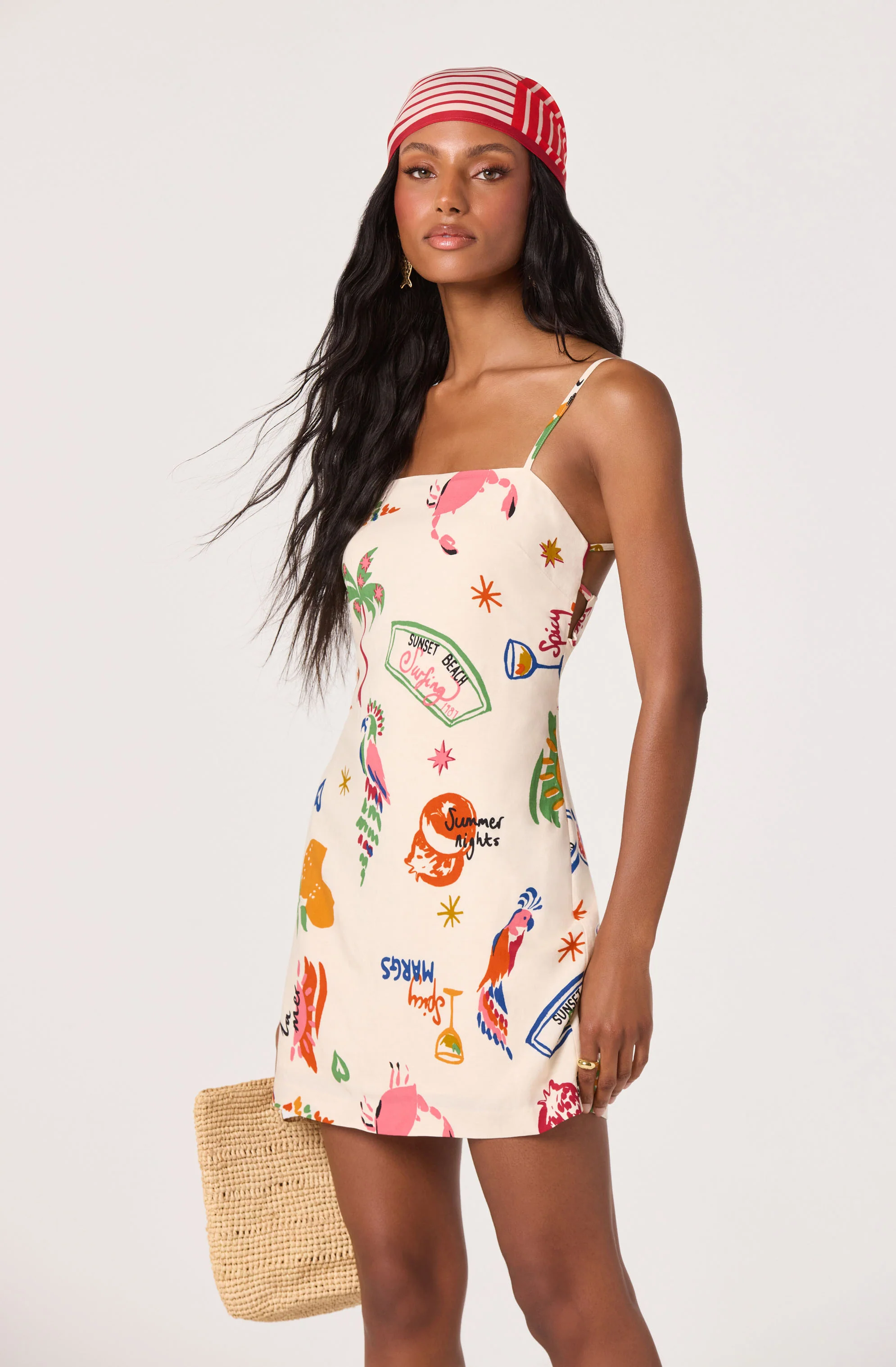 Valencia Novelty Print Open Back Mini Dress - Image 5