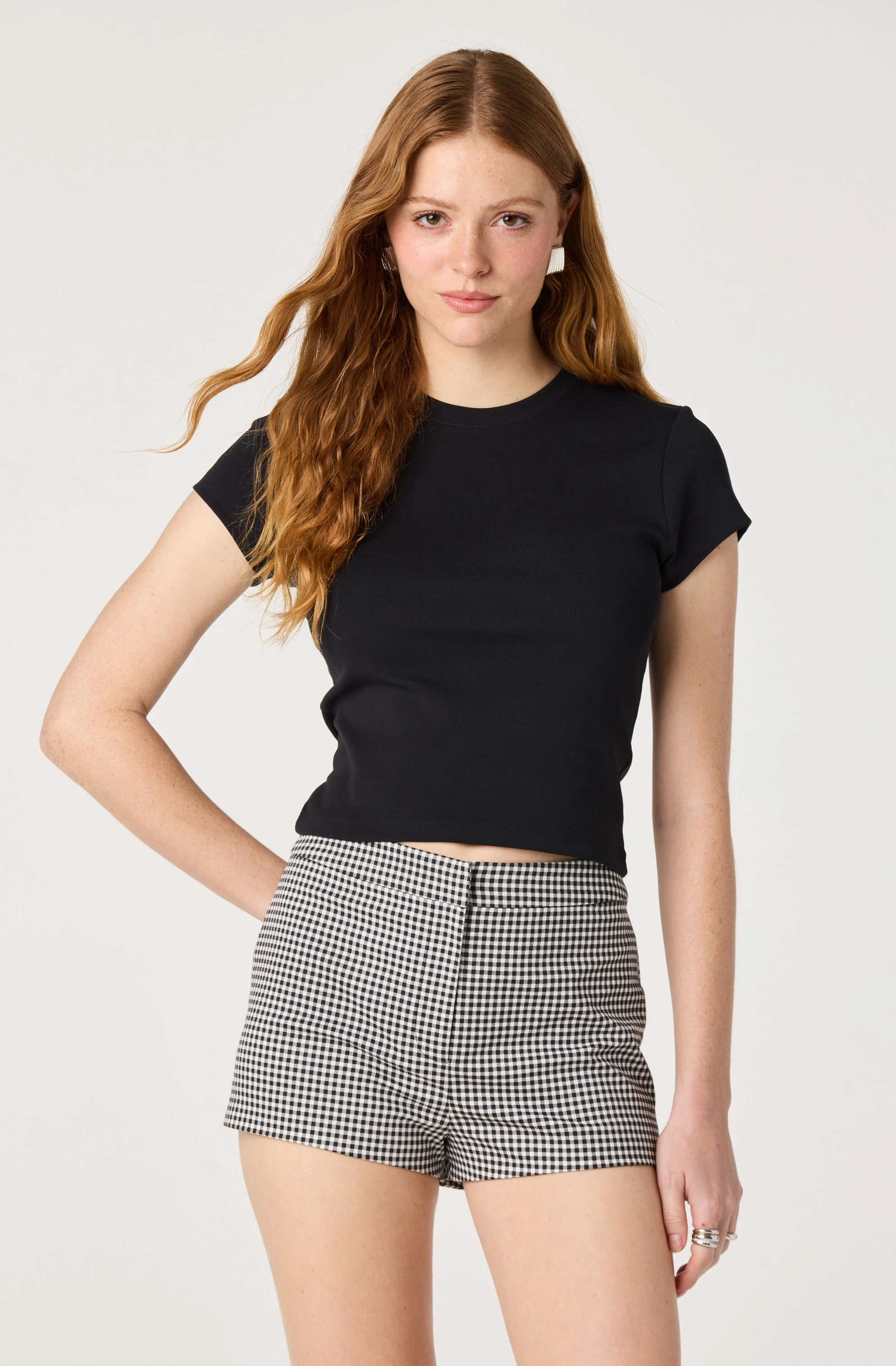Valerie High-Rise Gingham Hot Pants - Image 7