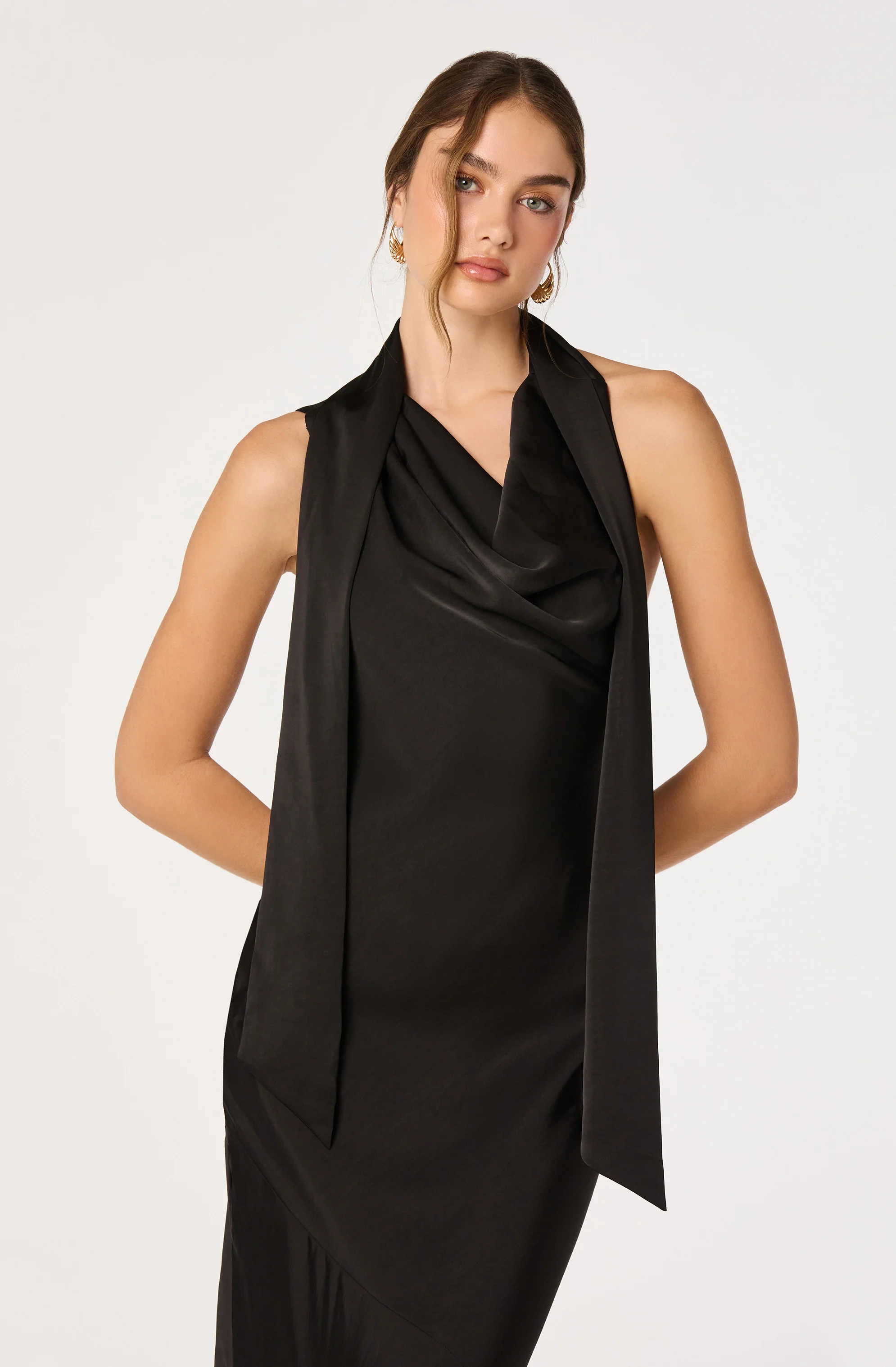 Varya Satin Cowl Neck Maxi Dress - Image 9