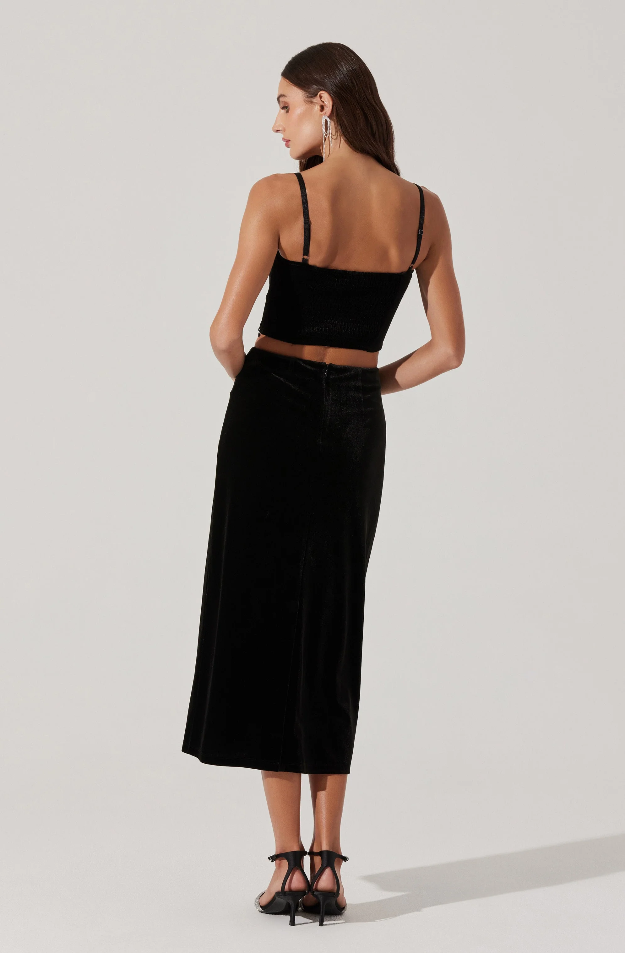 Velvet Bustier Crop Top - Image 4