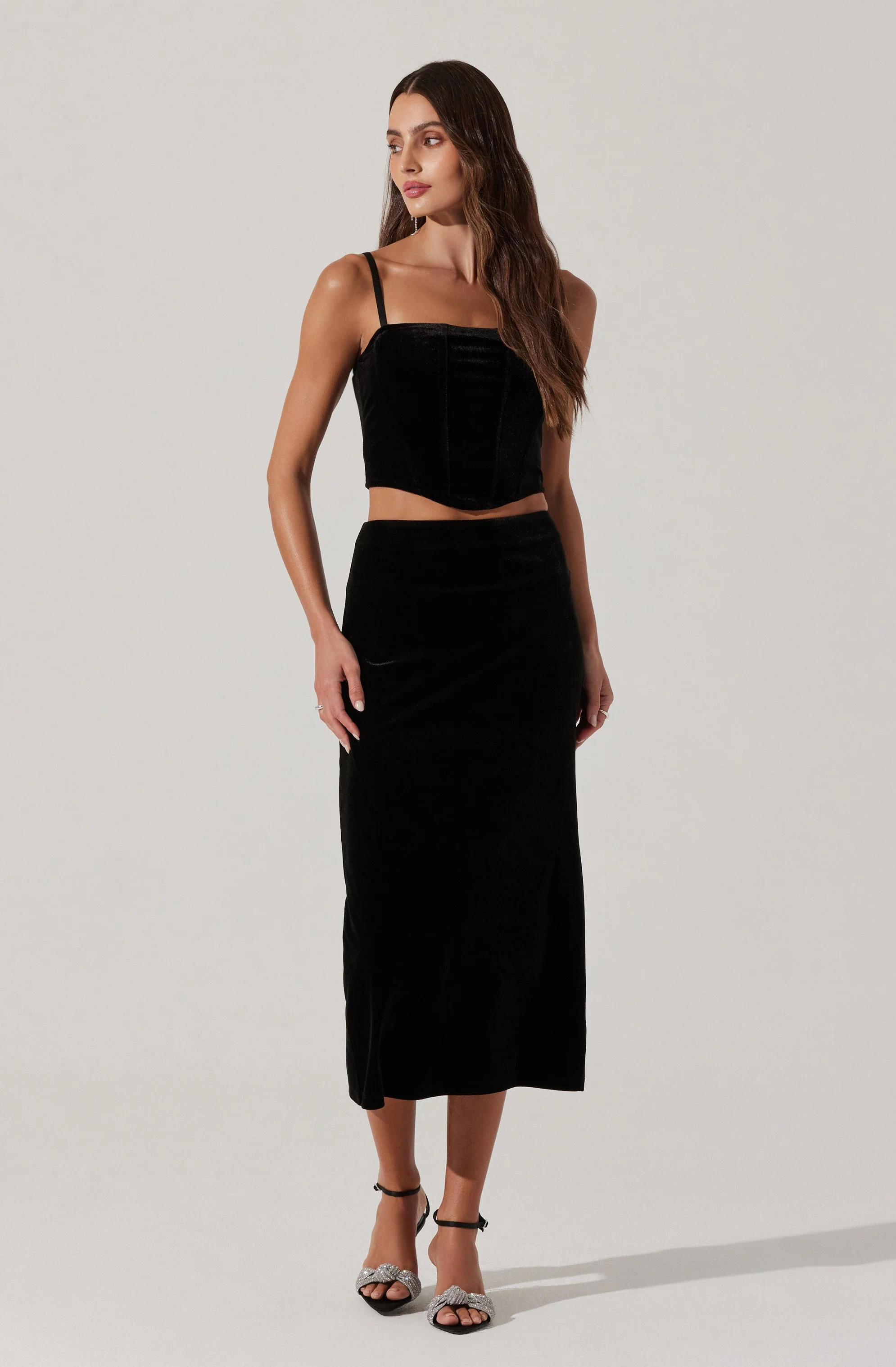 Velvet Bustier Crop Top - Image 5