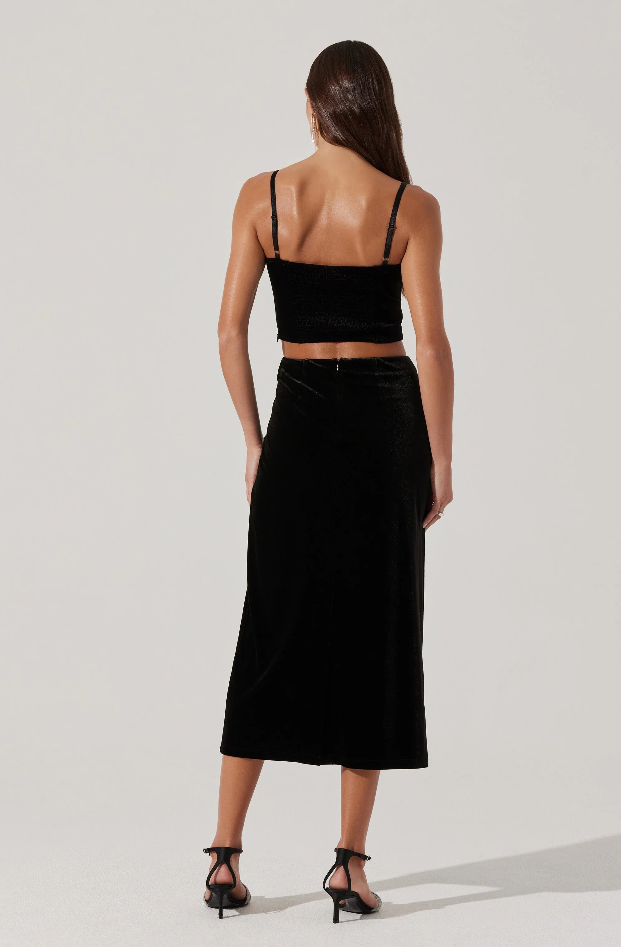 Velvet Midi A-Line Skirt - Image 5