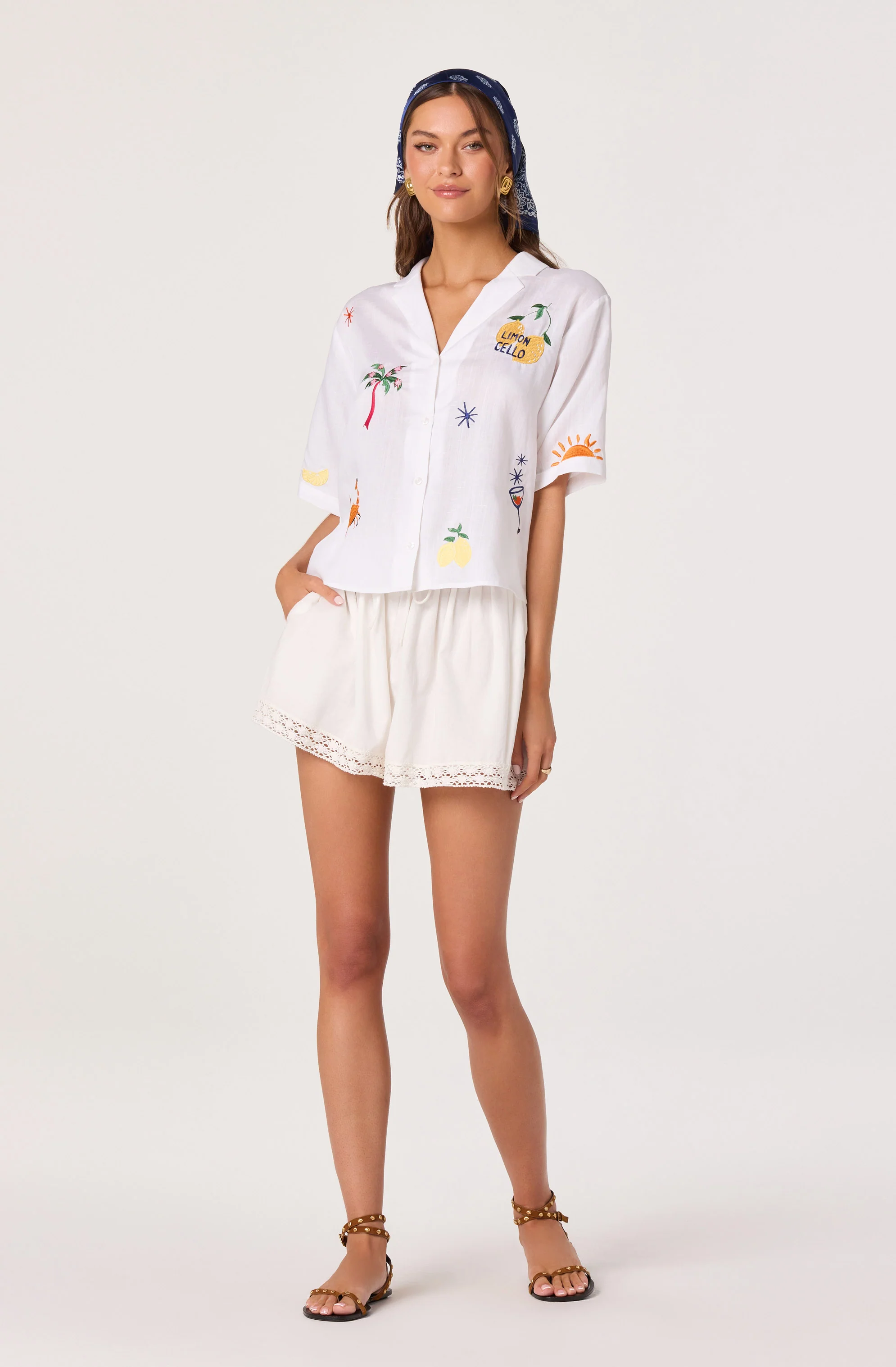 Vesa Embroidered Linen Button-Up Top - Image 2