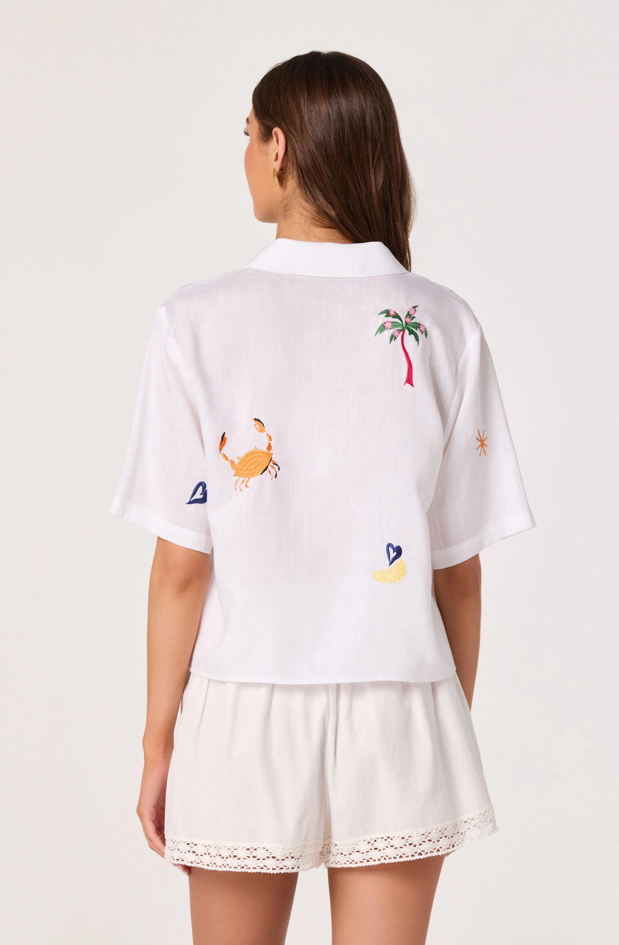 Vesa Embroidered Linen Button-Up Top - Image 6