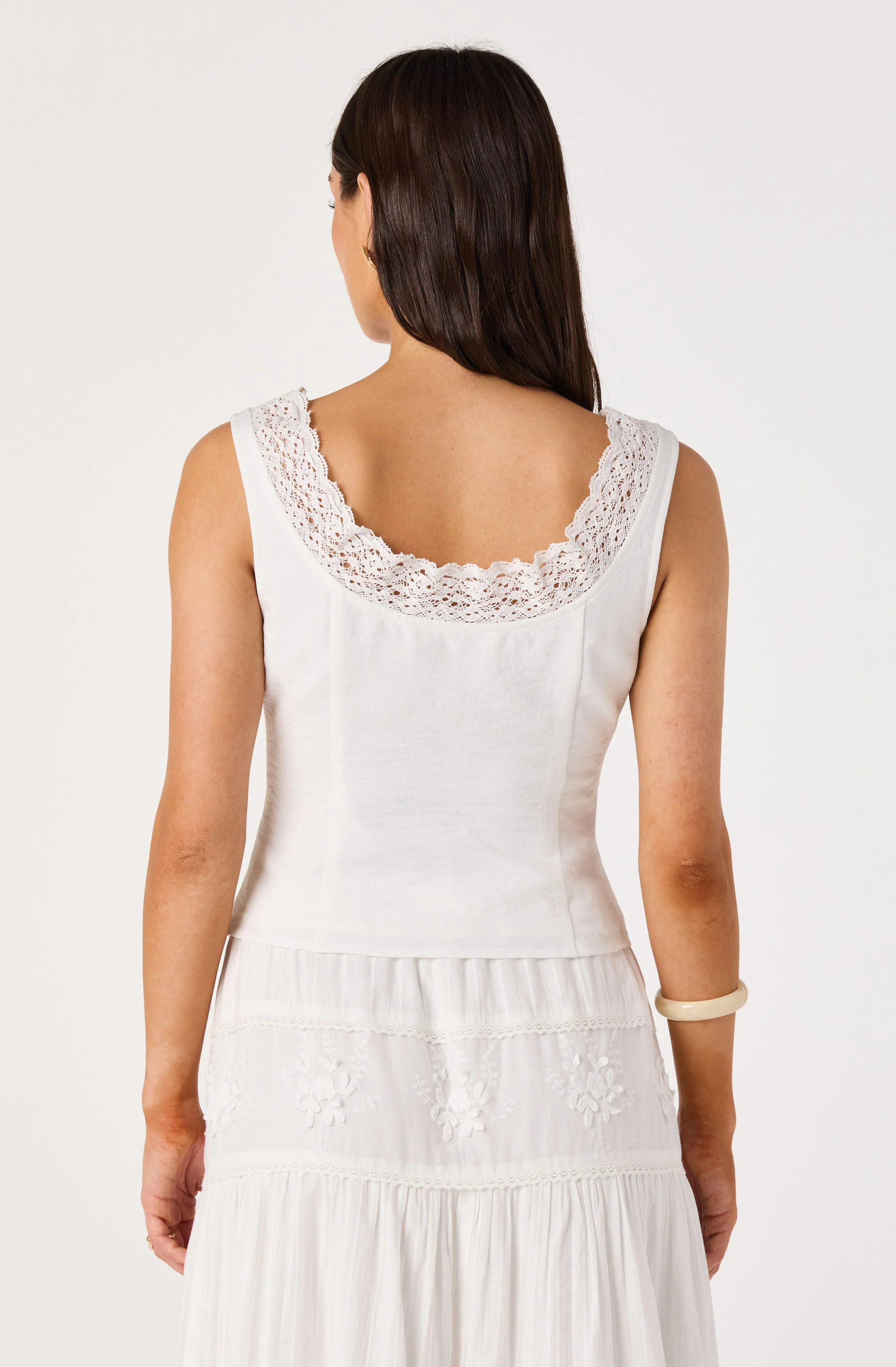 Victoria Crochet Trim Button-Front Top - Image 10