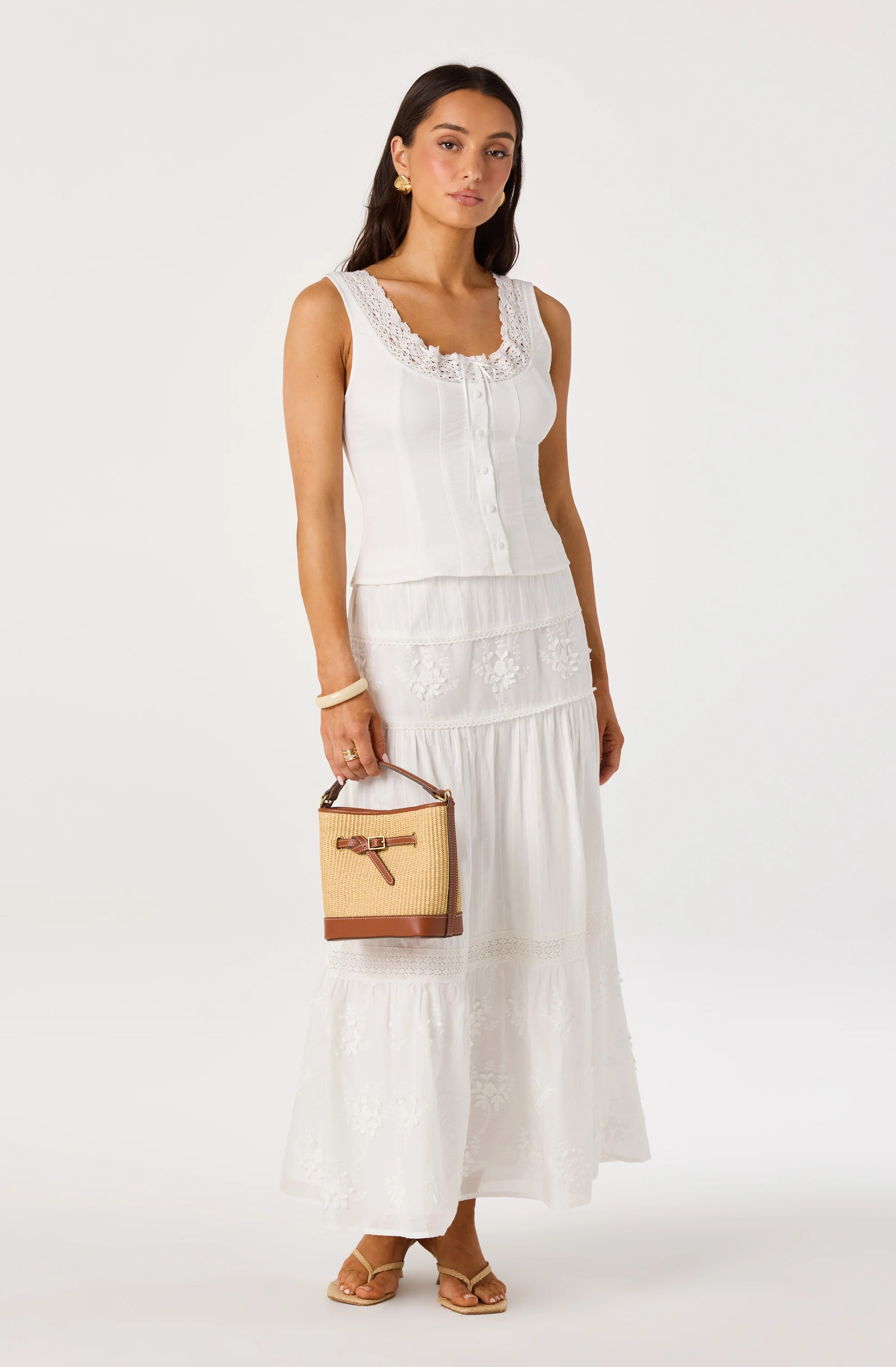 Victoria Crochet Trim Button-Front Top - Image 12