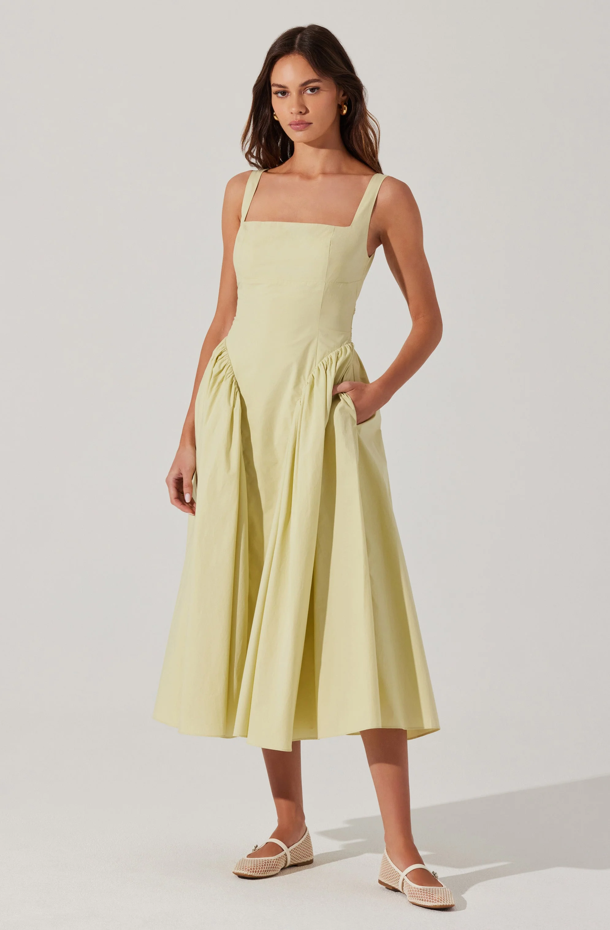 Vinya Poplin Drop Waist Dress - Image 18