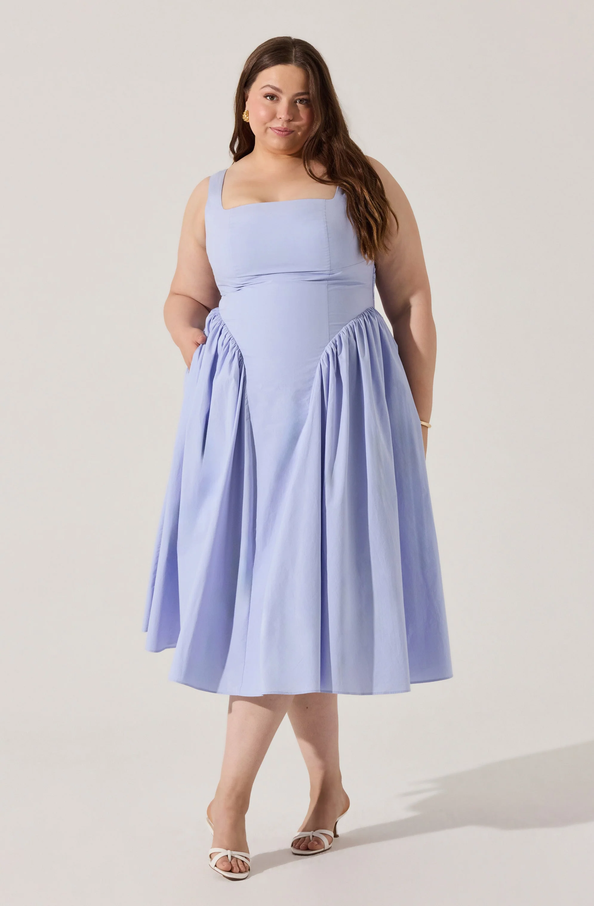 Vinya Poplin Drop Waist Dress - Image 25