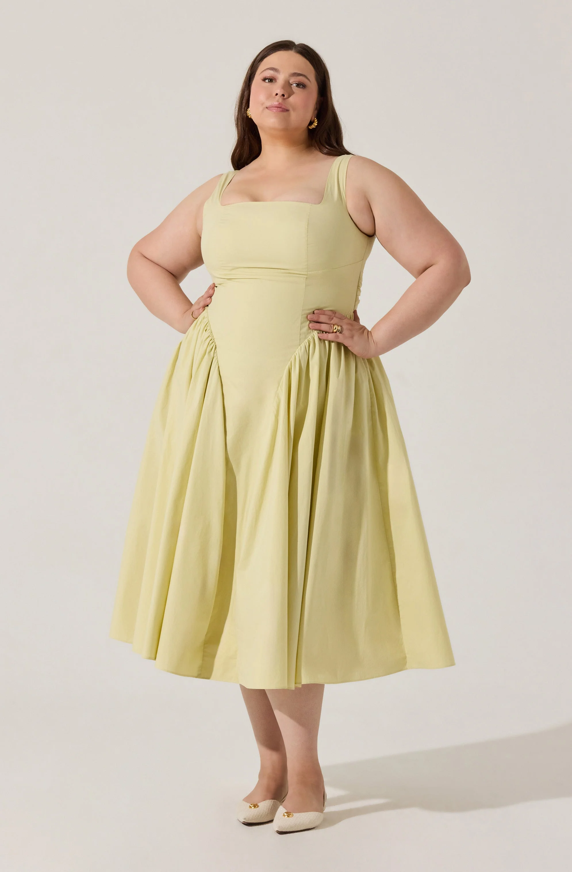 Vinya Poplin Drop Waist Dress - Image 34