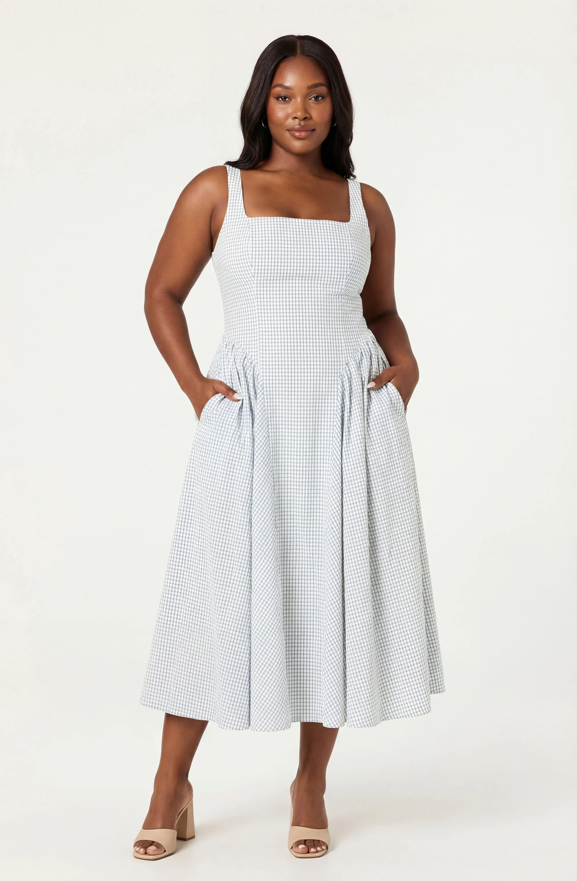 Vinya Plaid Bow-Back Midi Dress - Image 7