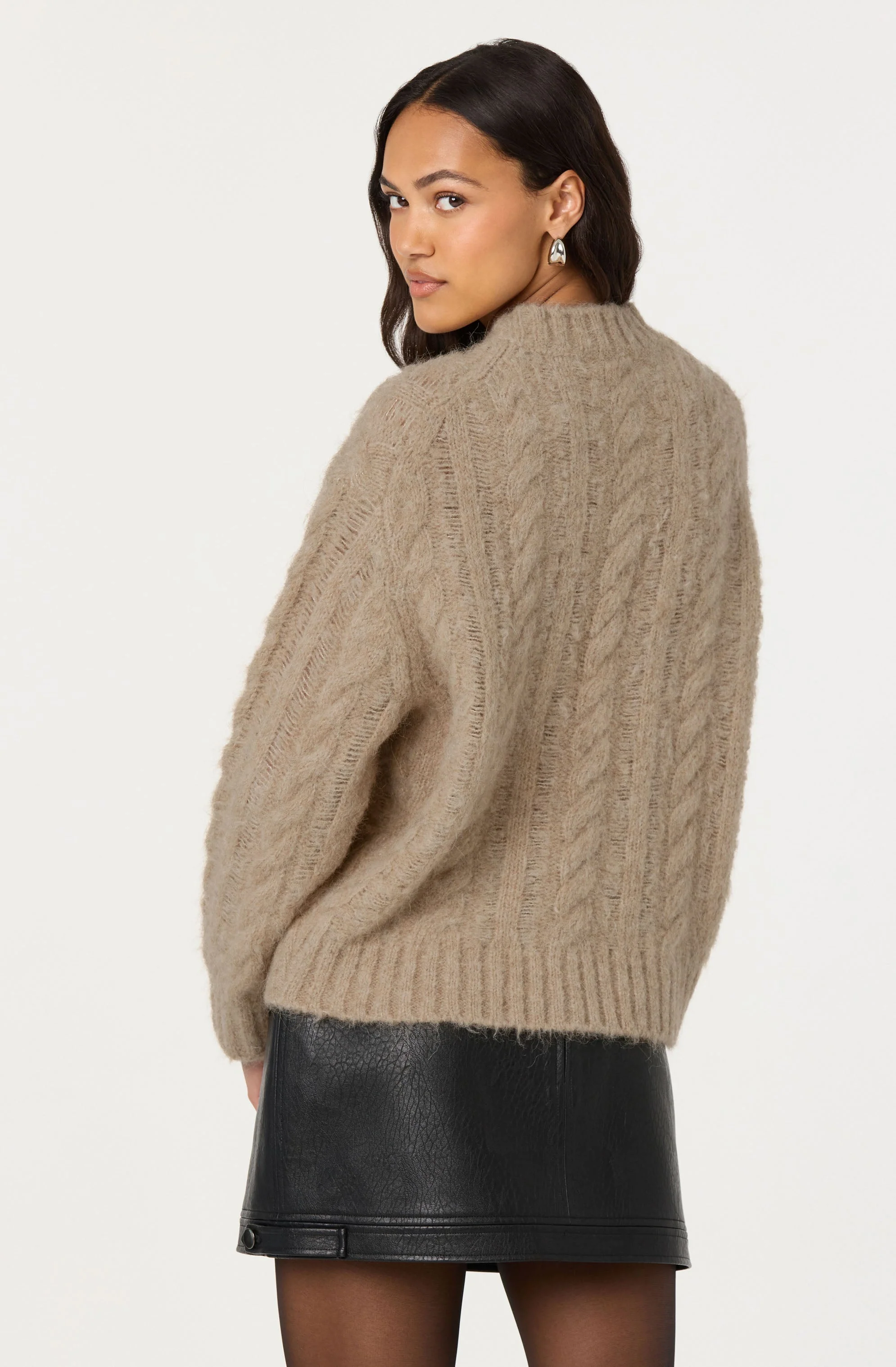 Violetta Cable Knit Crewneck Sweater - Image 12