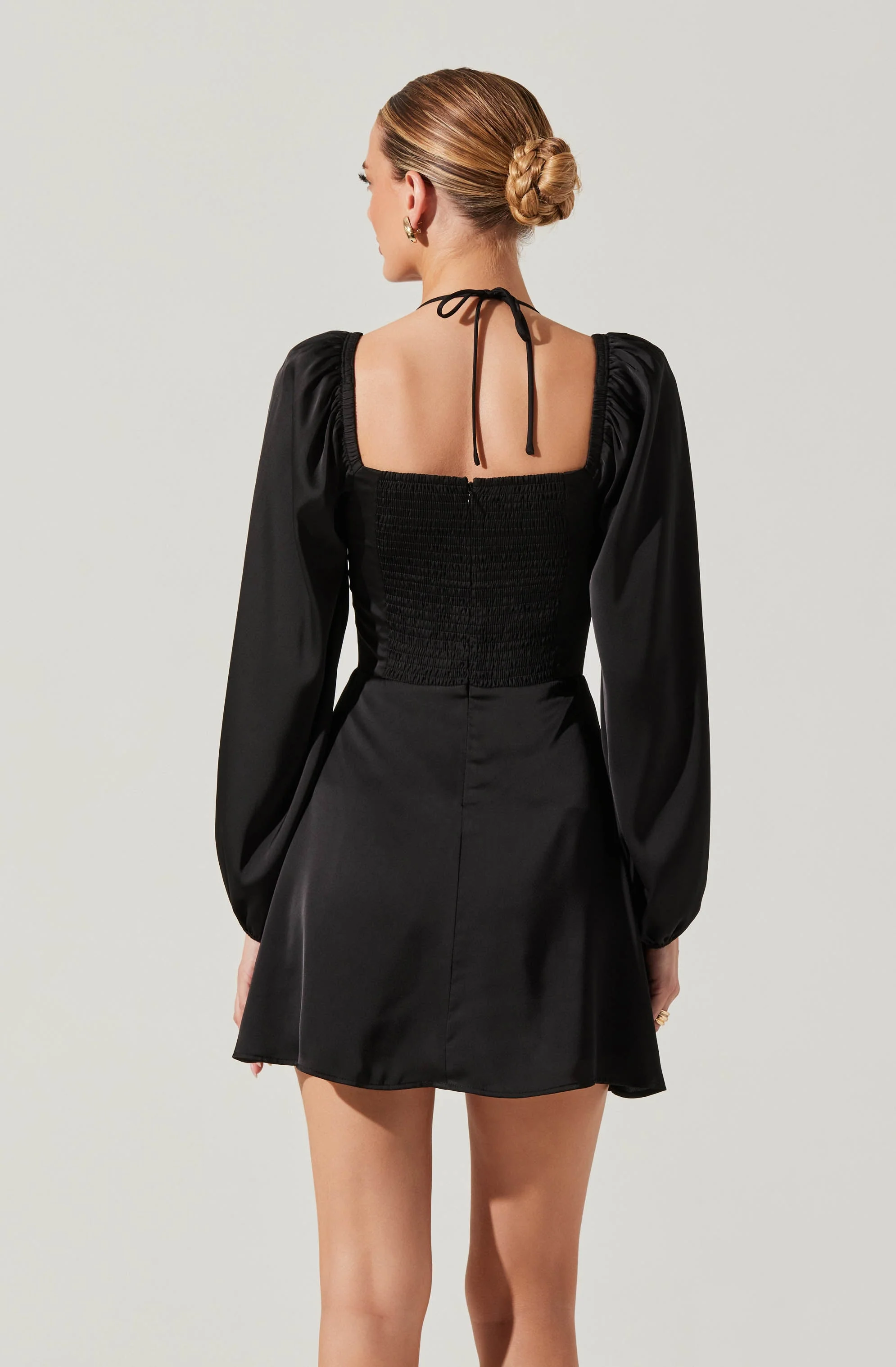 Vivian Satin Halter Mini Dress - Image 6