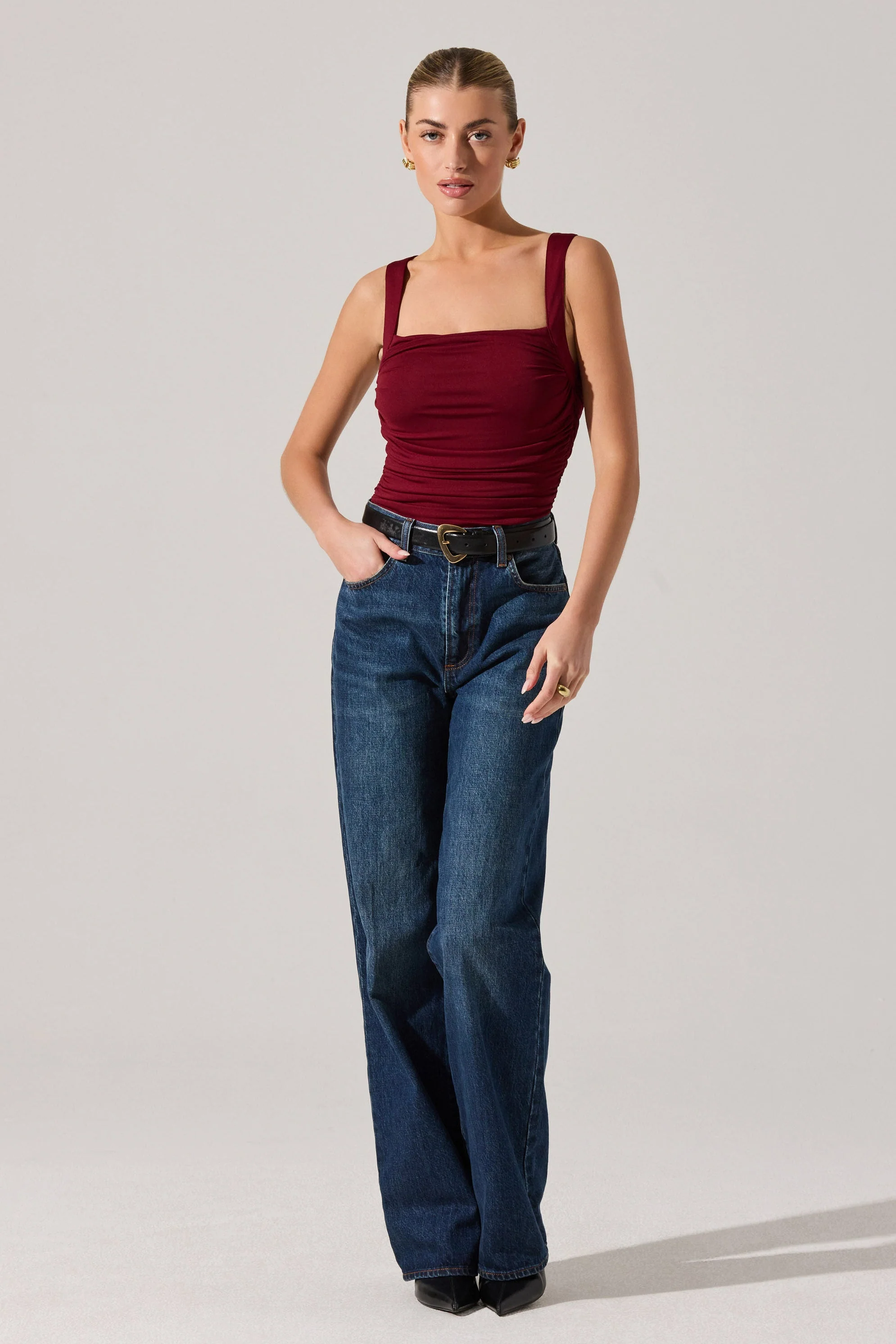 Voncile Ruched Square Neck Bodysuit - Image 12