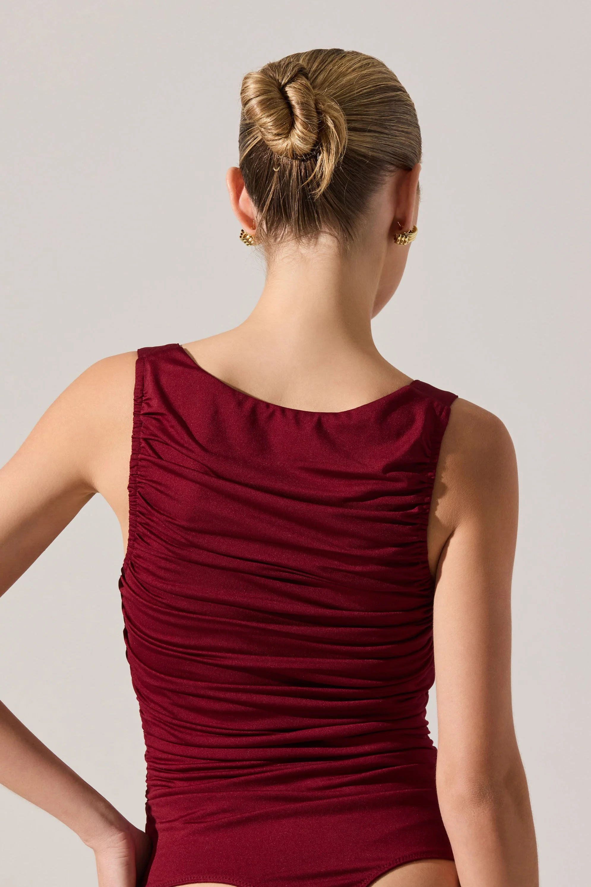 Voncile Ruched Square Neck Bodysuit - Image 9