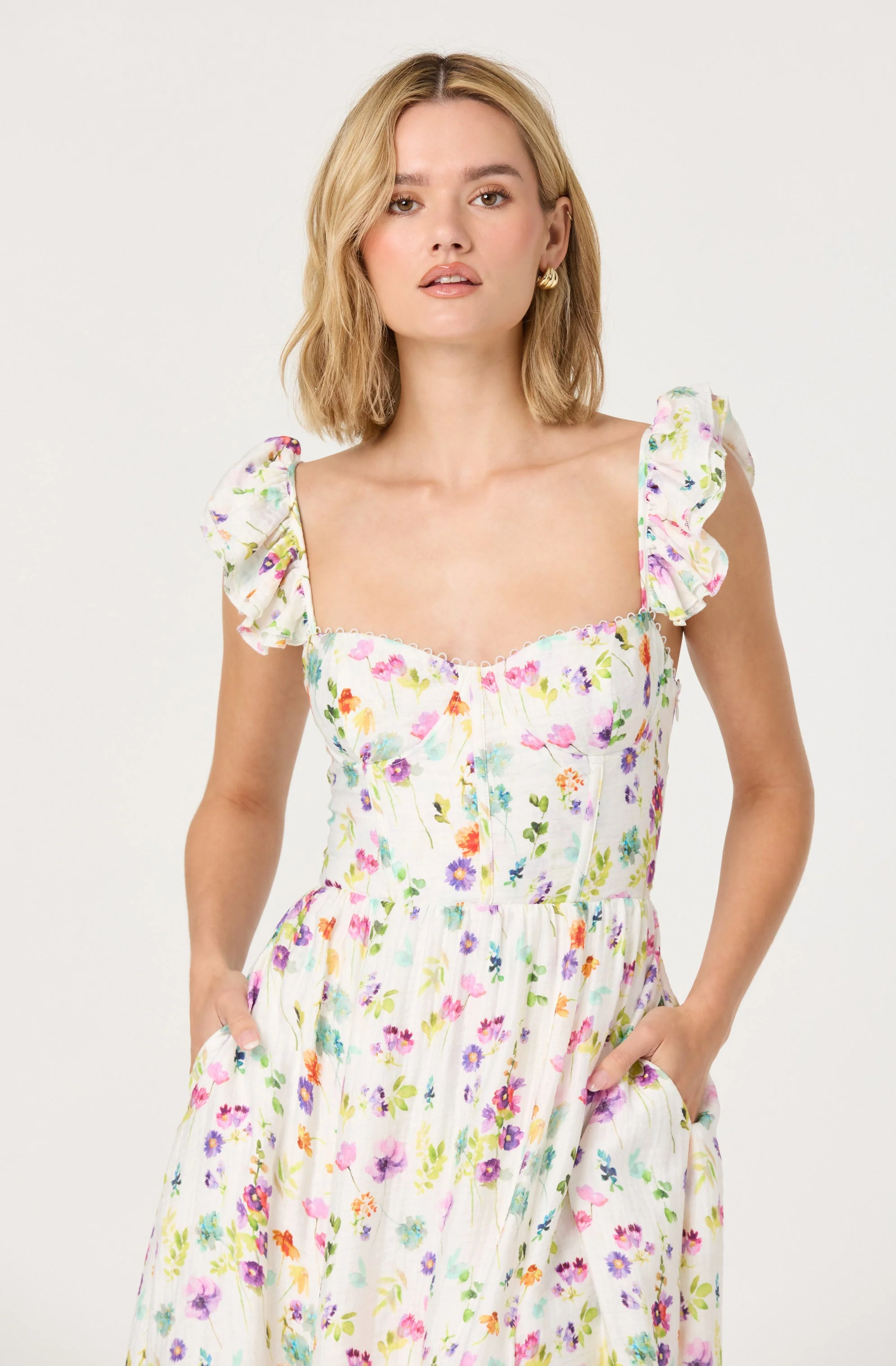 Wedelia Floral Bustier Midi Dress - Image 5
