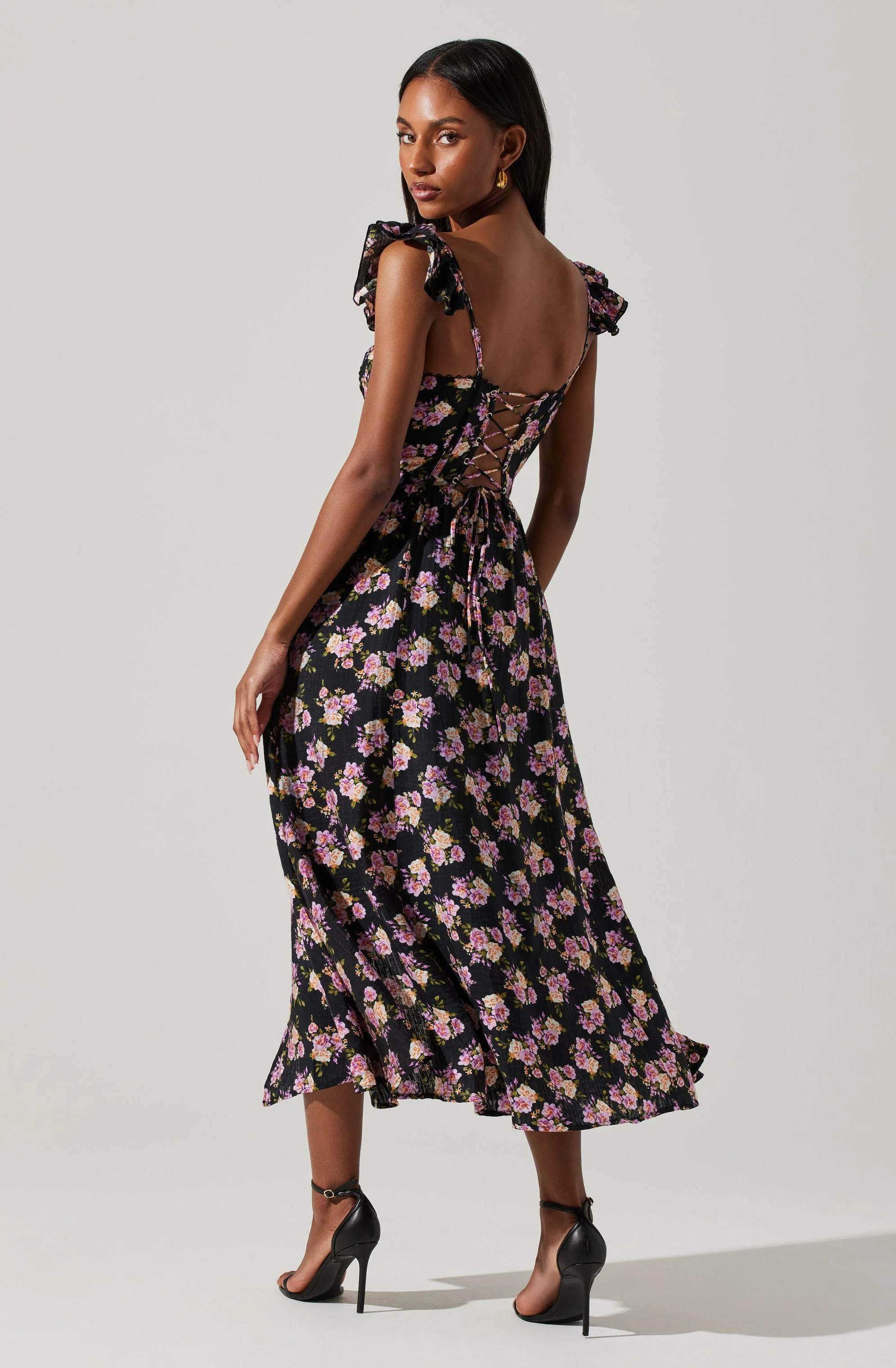Wedelia Floral Bustier Midi Dress - Image 12