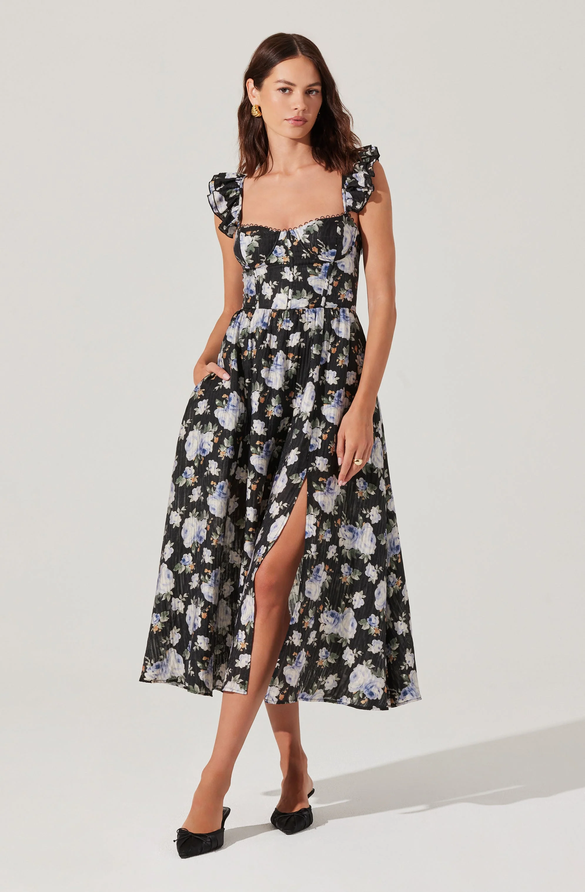 Wedelia Floral Bustier Midi Dress - Image 3